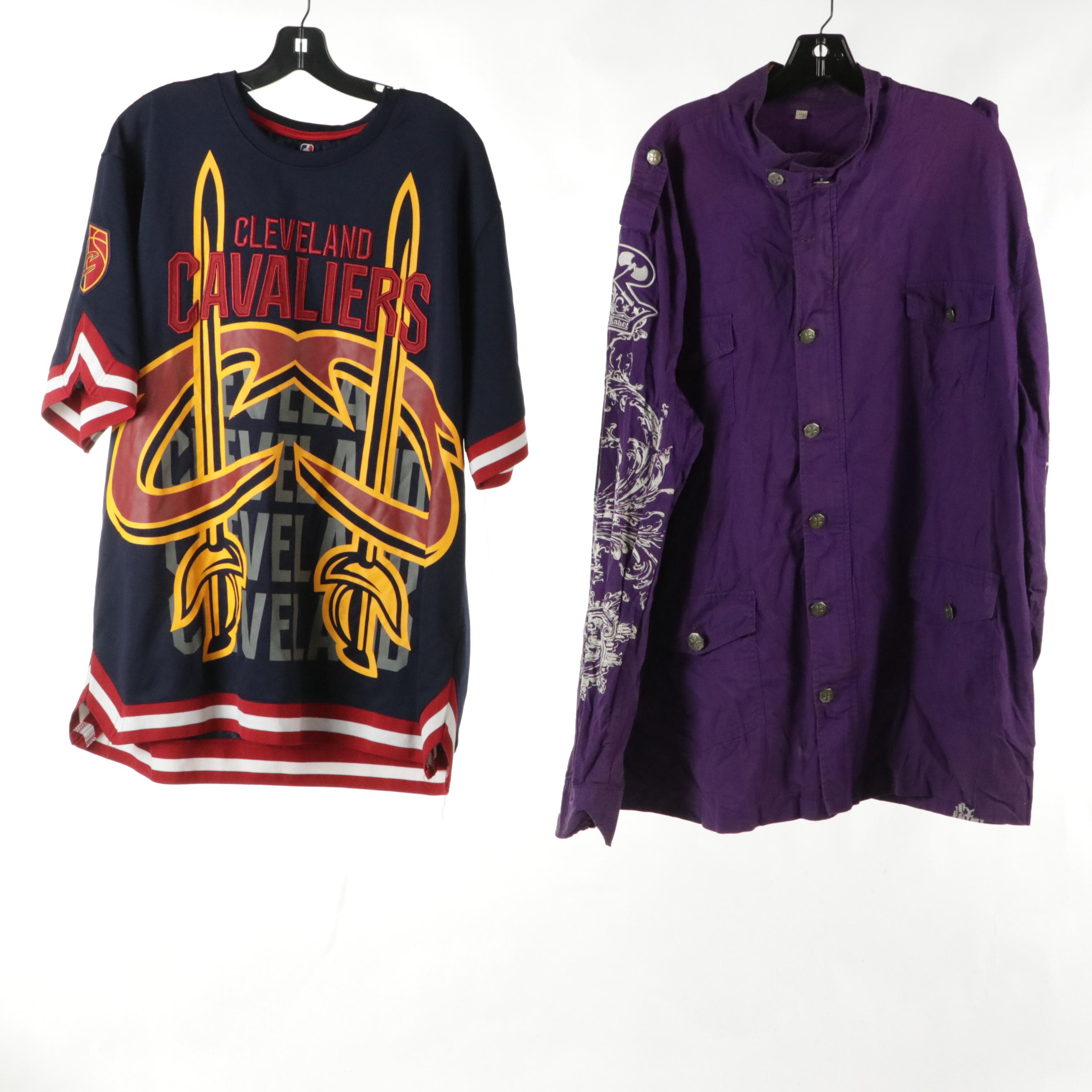 Men's UNK NBA Cleveland Cavaliers Jersey with Blac Label Graphic Shirt/Jacket