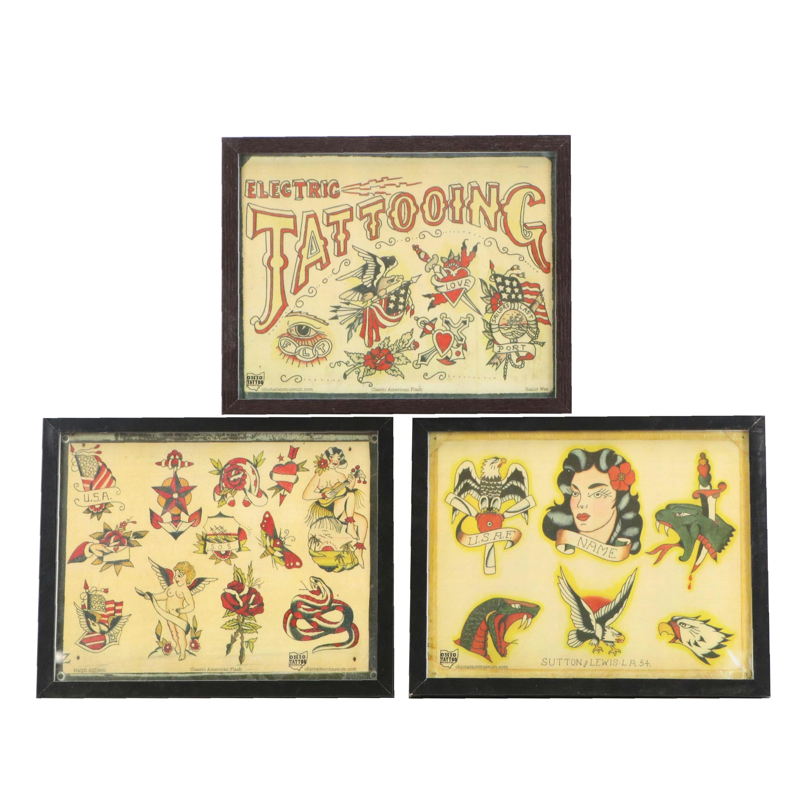 Ohio Tattoo Museum Offset Lithographs of Classic American Flash Designs
