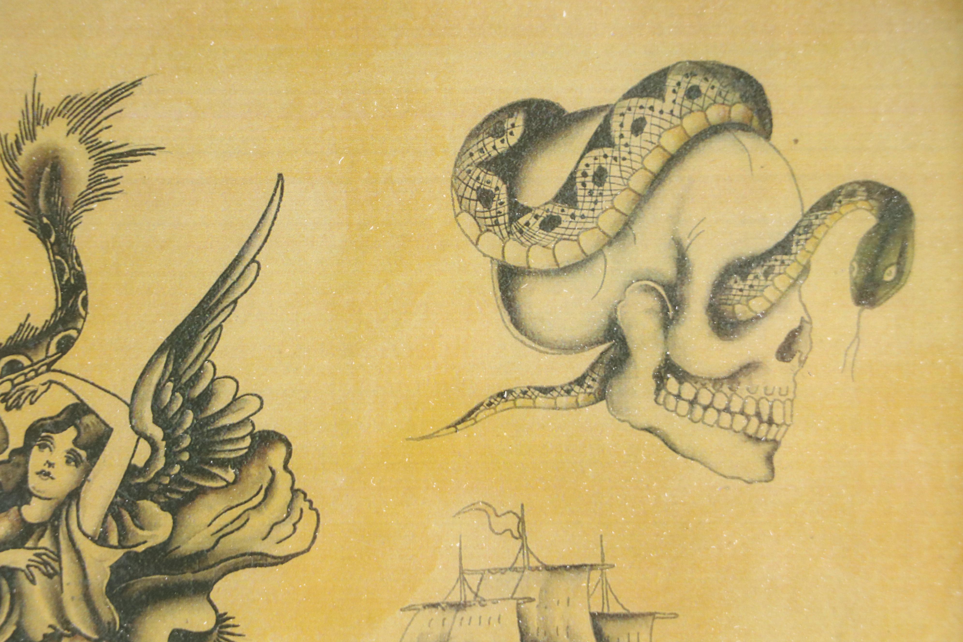 Ohio Tattoo Museum Offset Lithographs of Bob Wicks Nautical Tattoo Designs