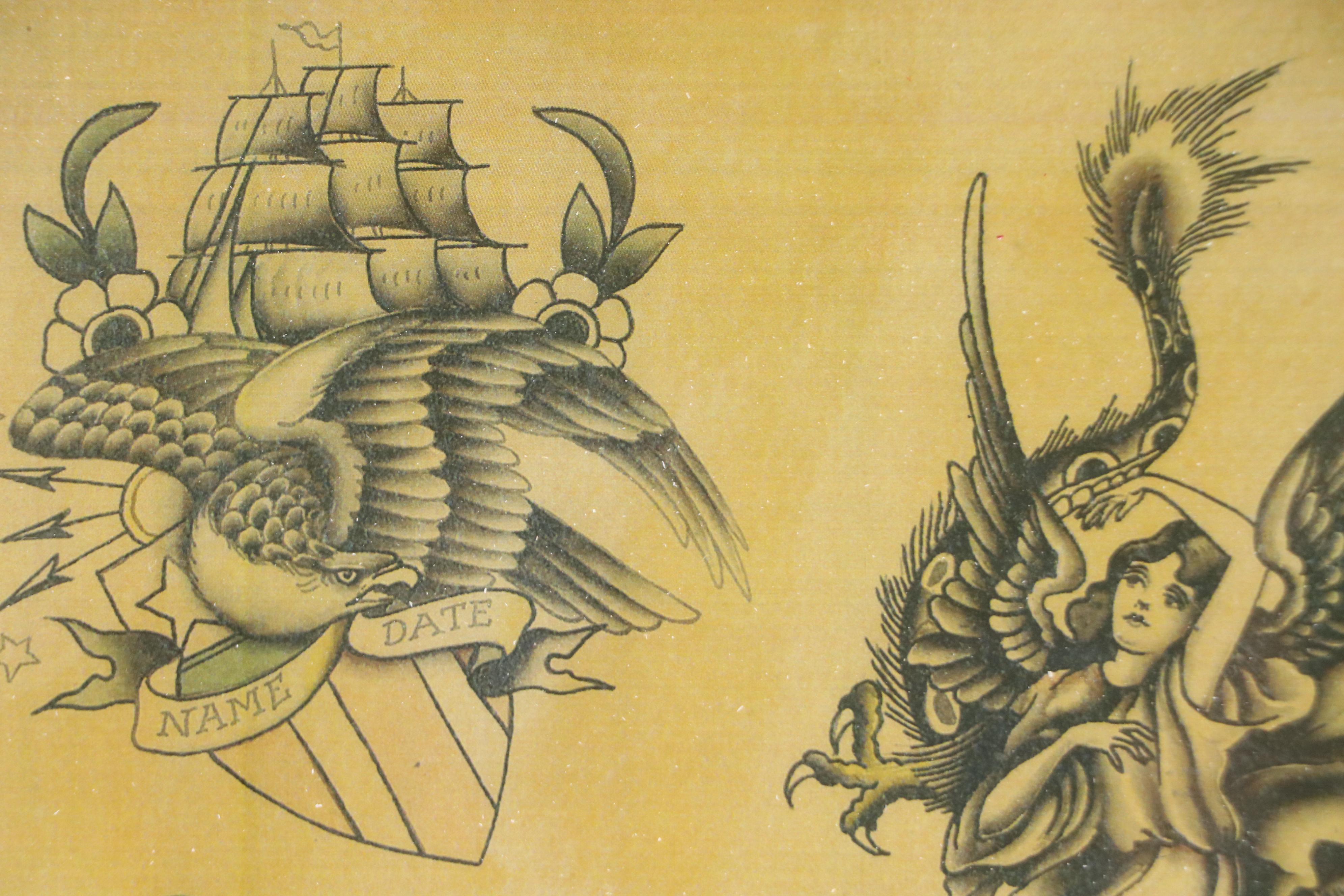 Ohio Tattoo Museum Offset Lithographs of Bob Wicks Nautical Tattoo Designs