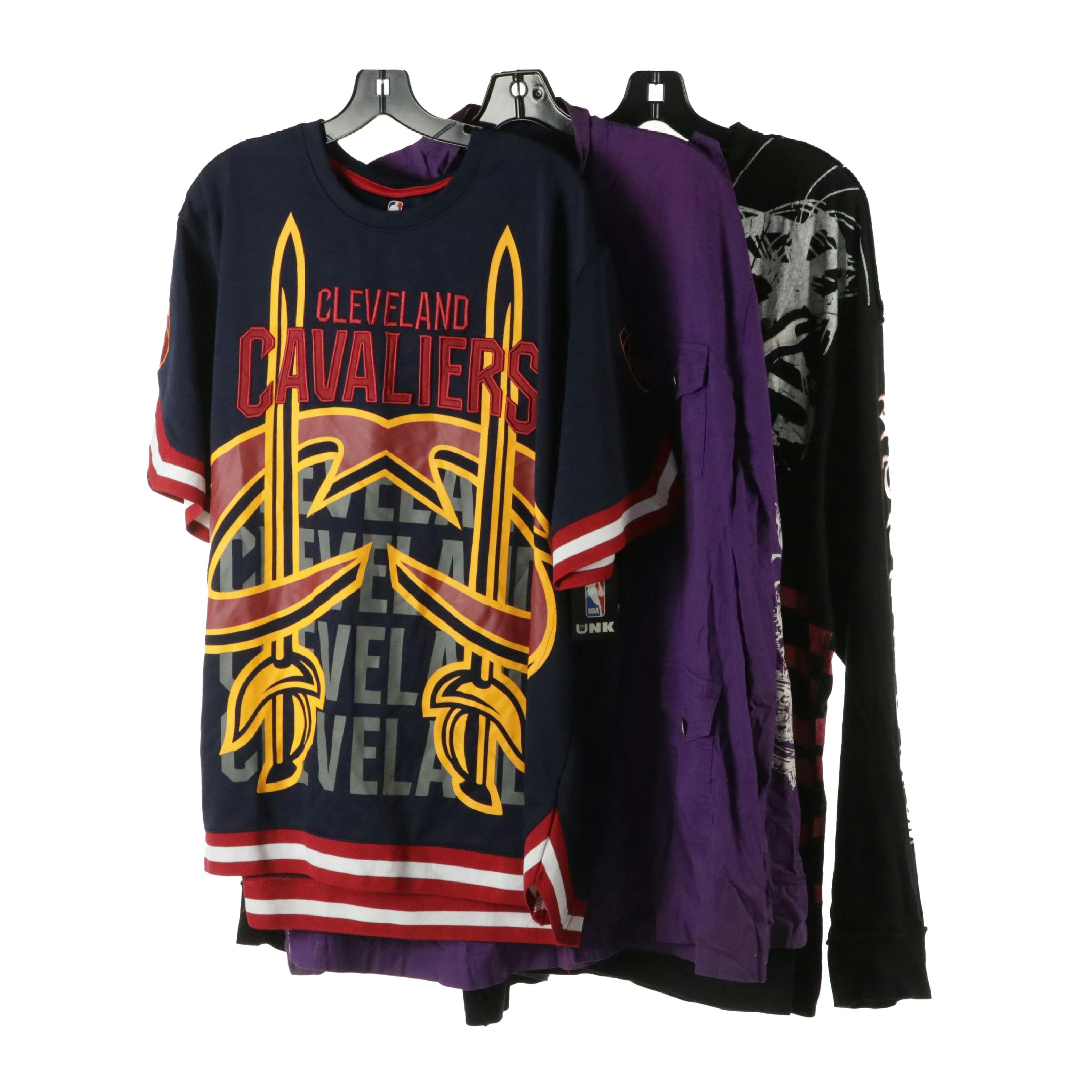 Men's UNK NBA Cleveland Cavaliers Jersey with Blac Label Graphic Shirt/Jacket