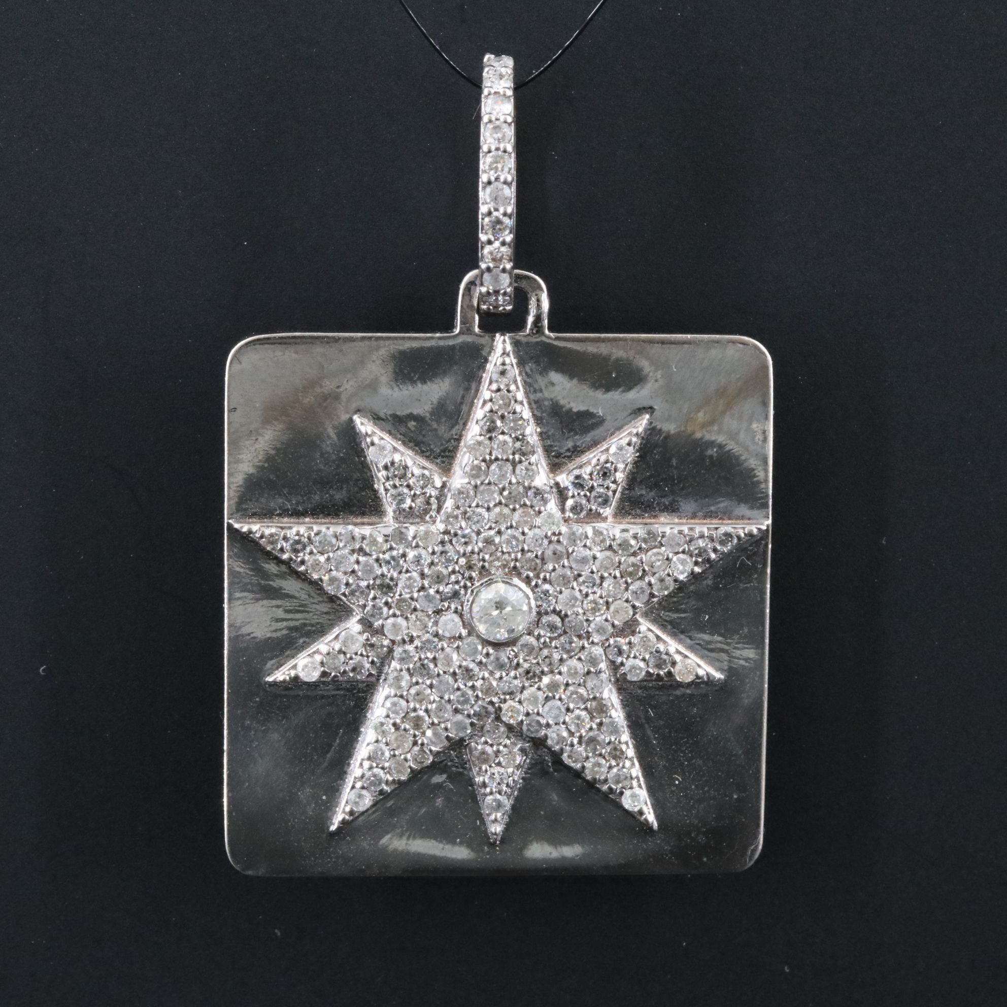 Sheryl Lowe Sterling Pavé Diamond Starburst Pendant