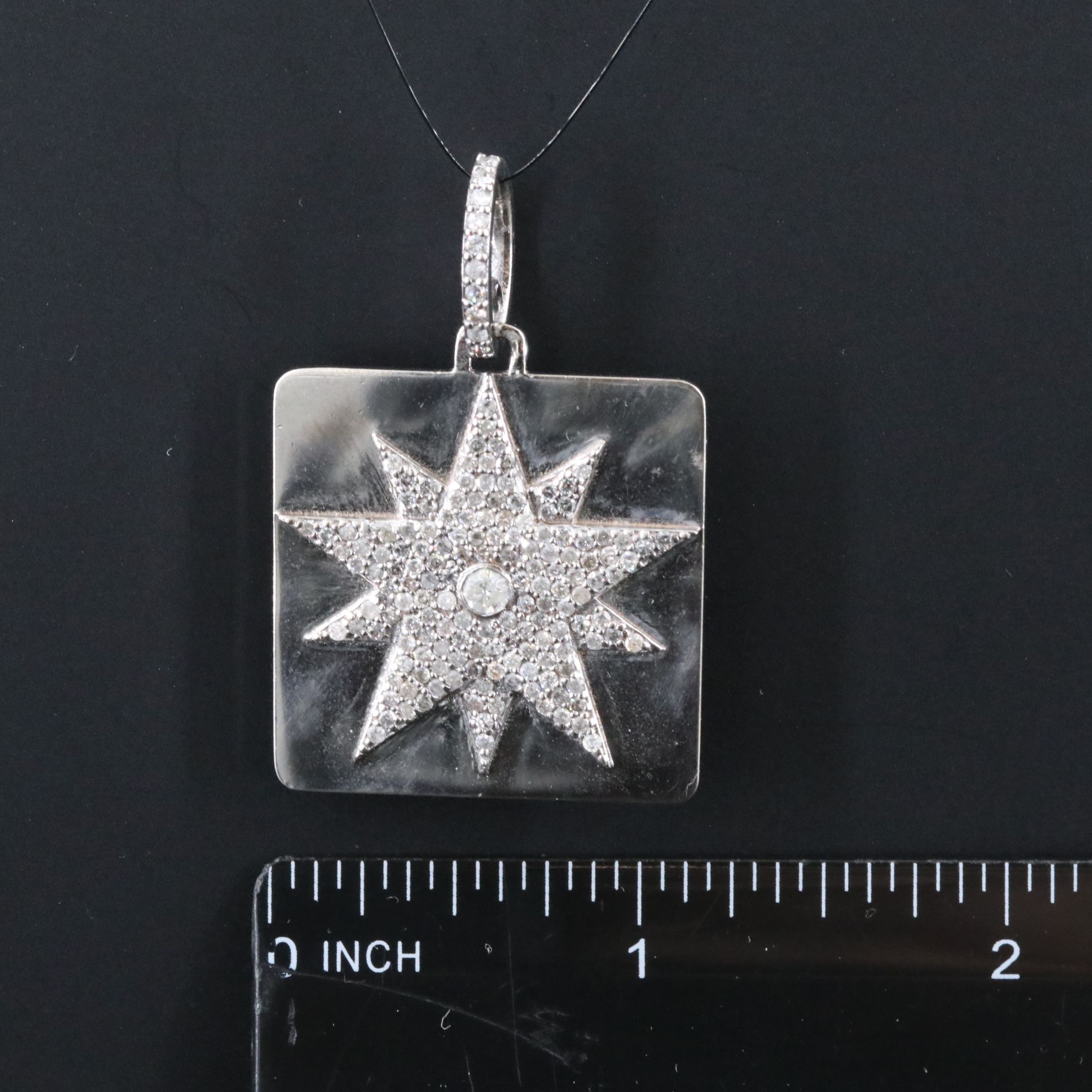 Sheryl Lowe Sterling Pavé Diamond Starburst Pendant