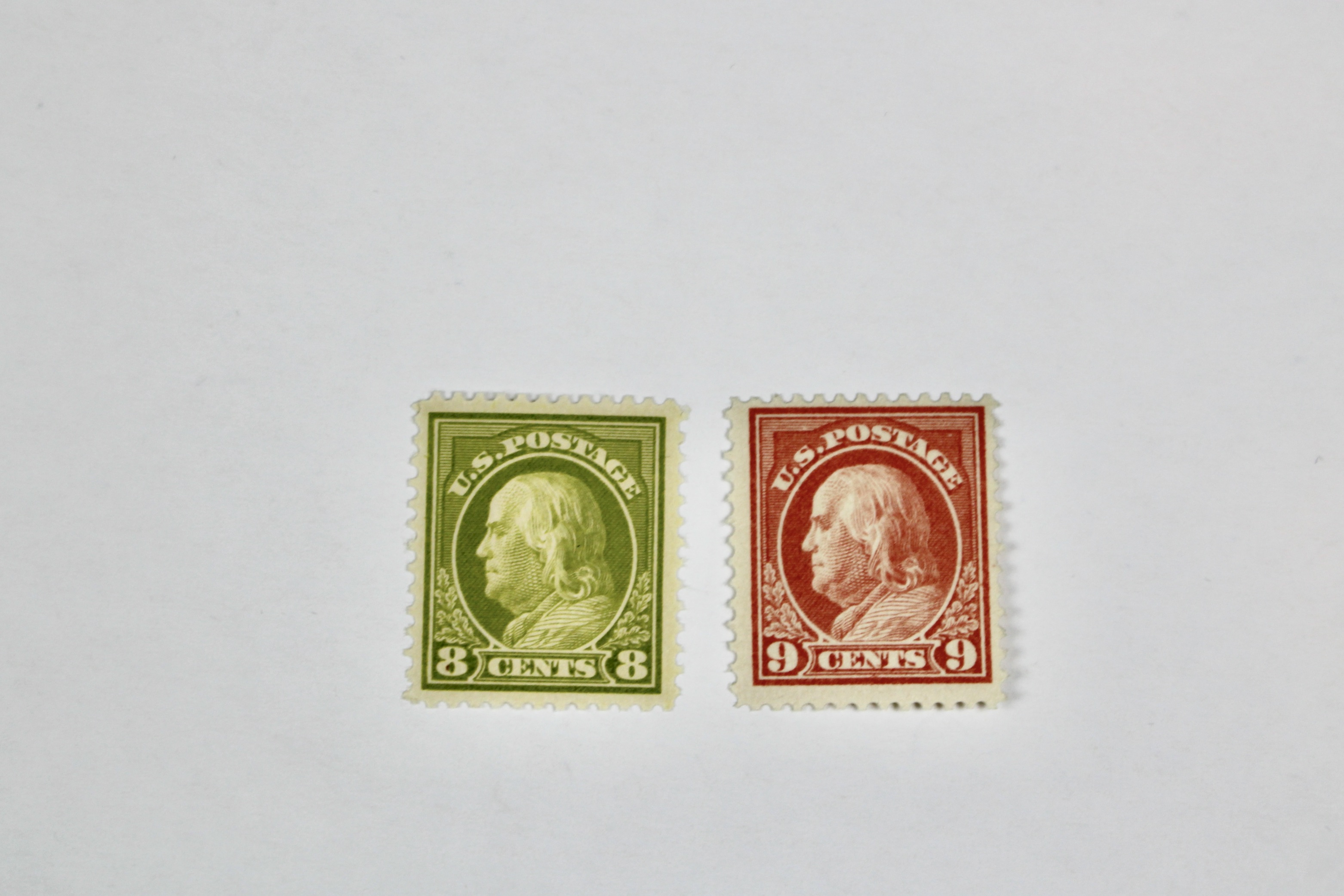 Seven Different Mint Franklin Stamps from 1912-1914