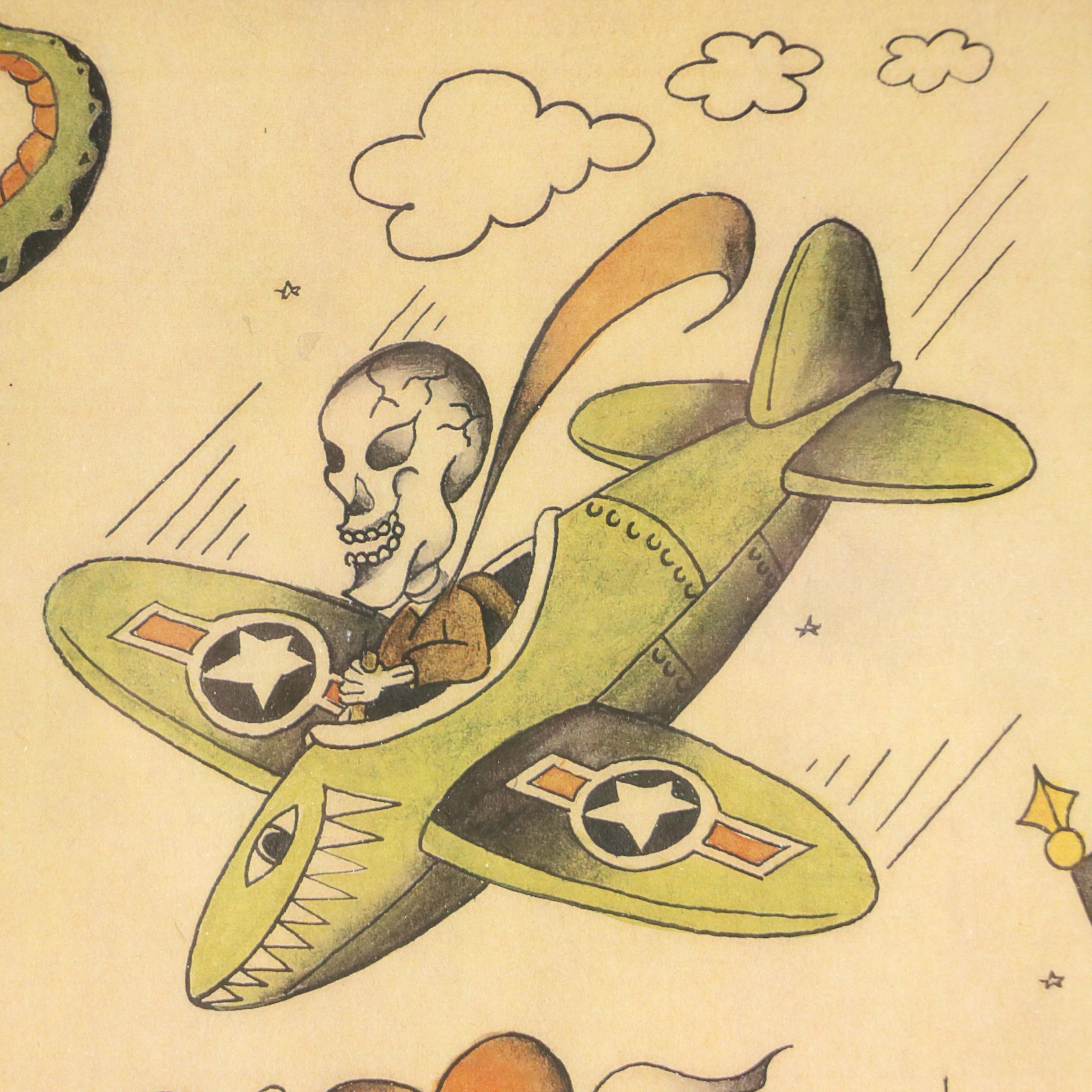 Ohio Tattoo Museum Offset Lithographs of Leonard St. Clair US Air Force Designs