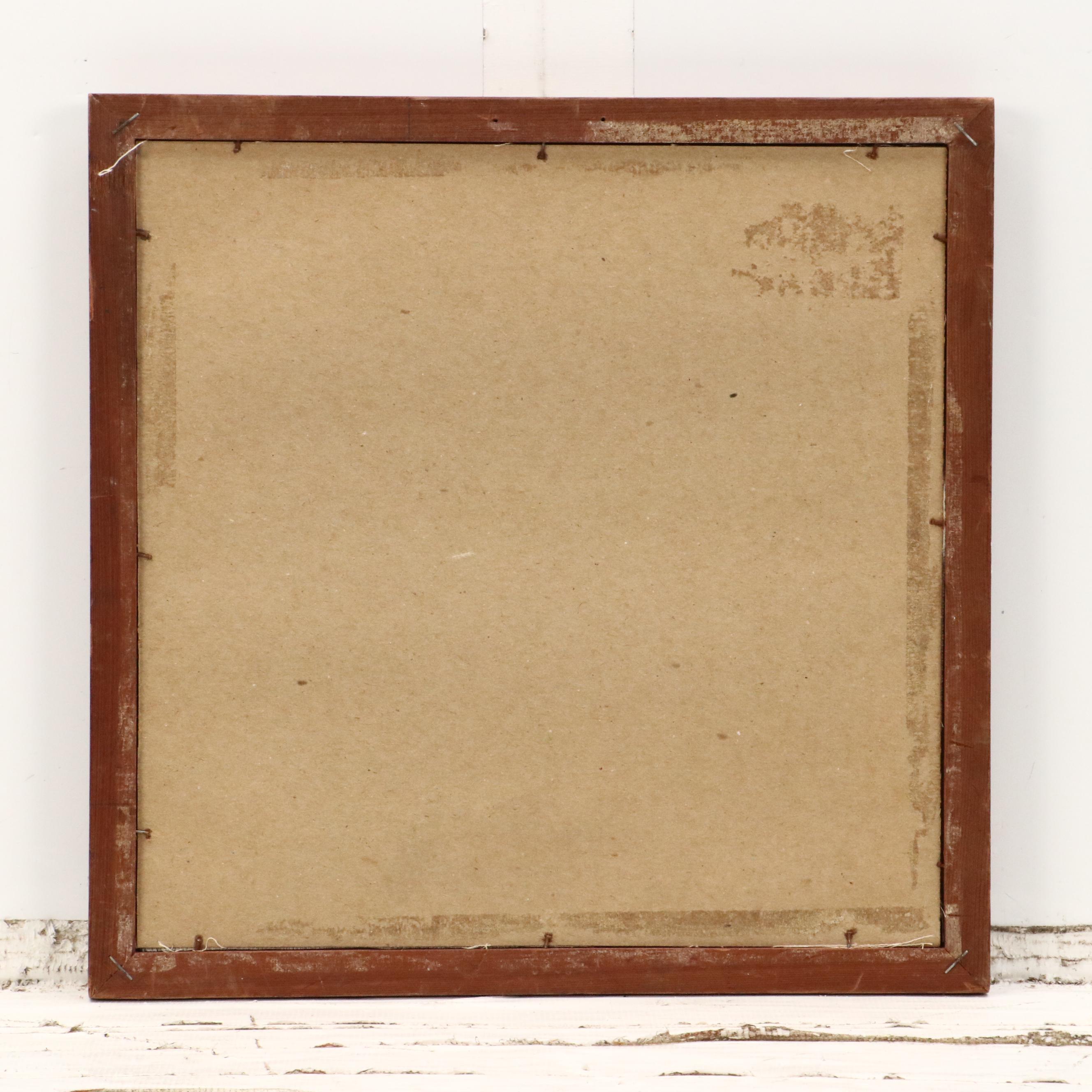 Watercolor Painting on Silk of Bird Eating Berries