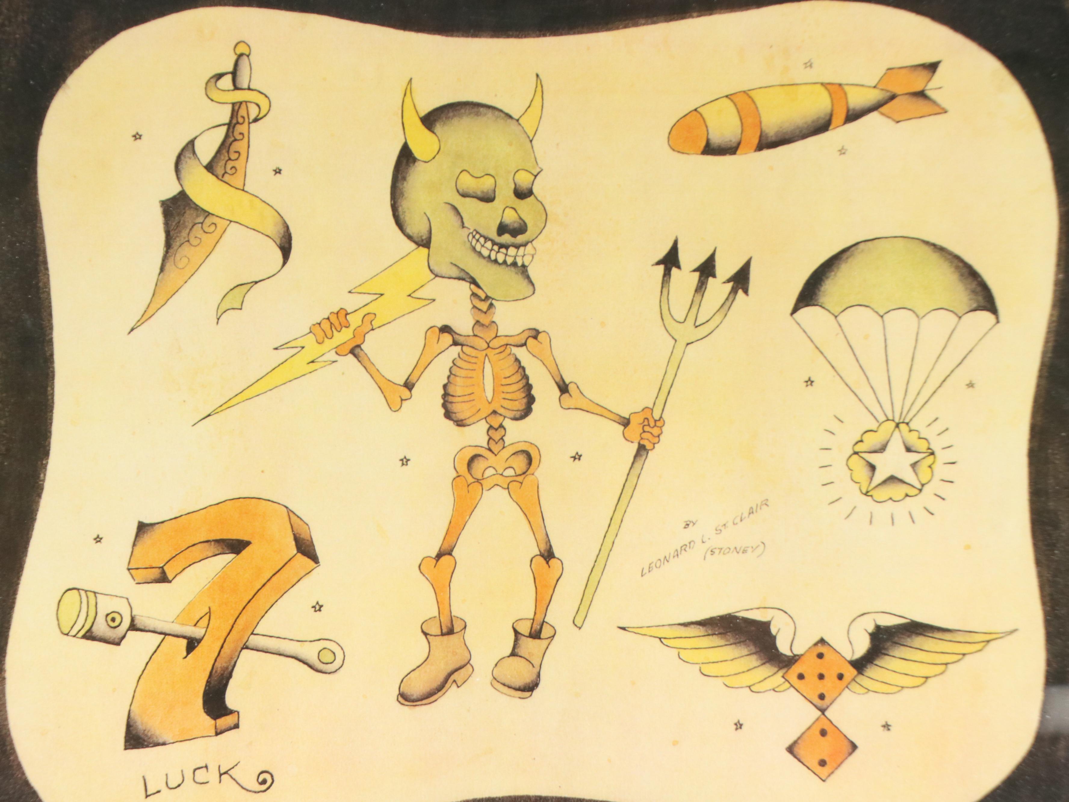 Ohio Tattoo Museum Offset Lithographs of Leonard St. Clair Tattoo Designs