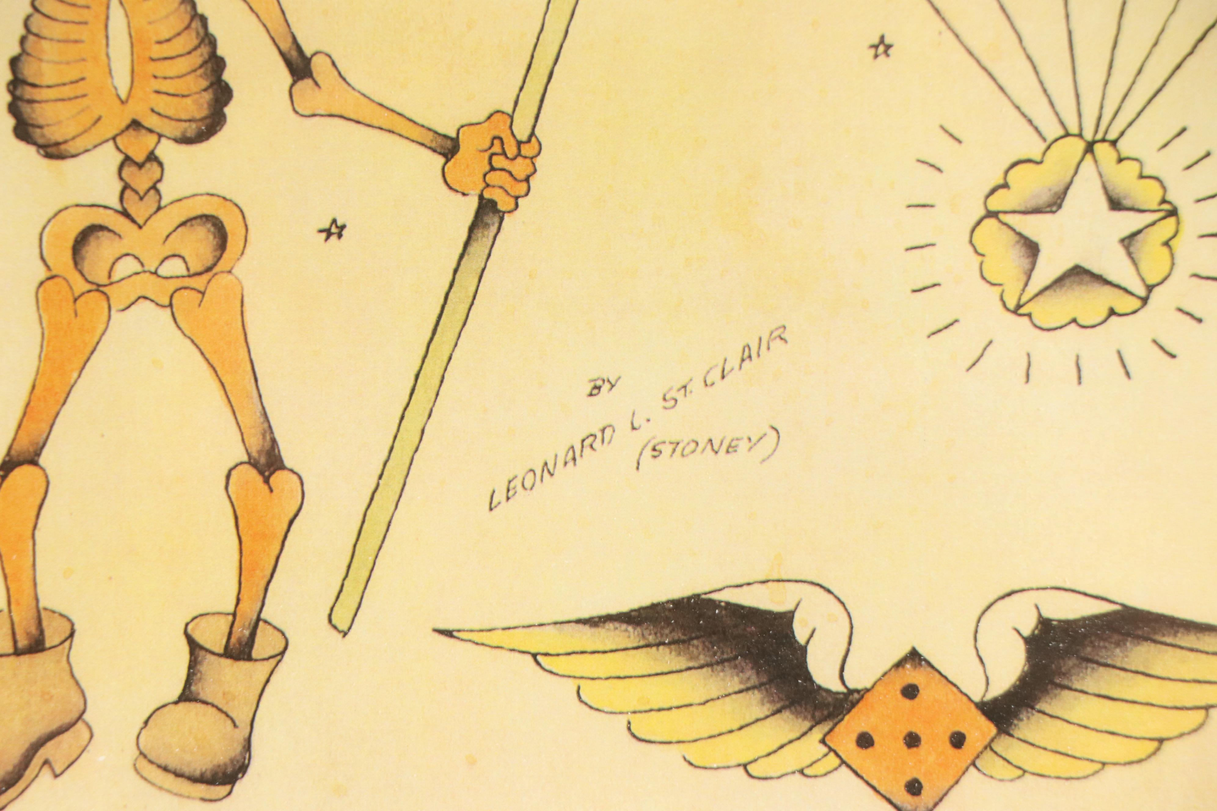 Ohio Tattoo Museum Offset Lithographs of Leonard St. Clair Tattoo Designs