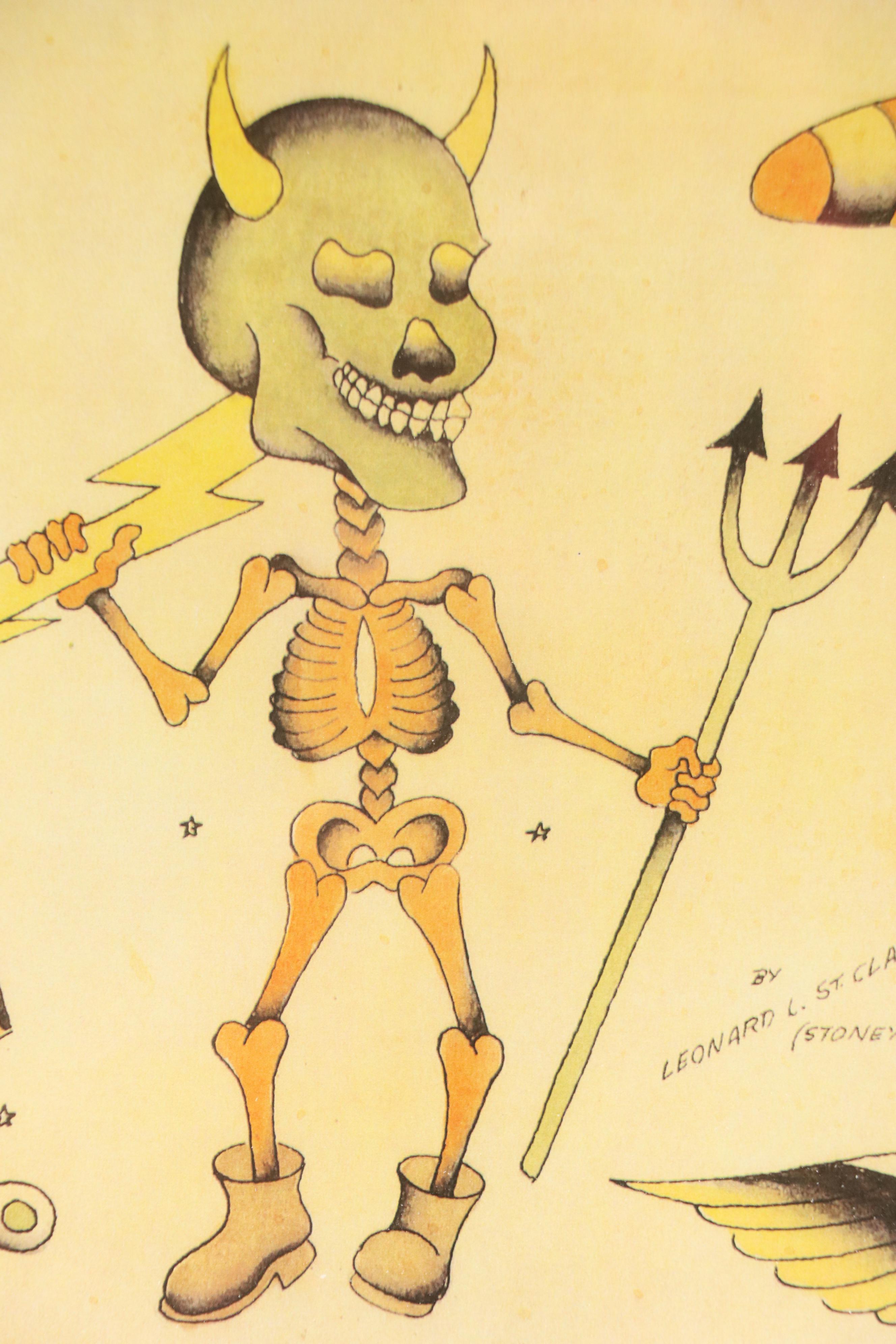 Ohio Tattoo Museum Offset Lithographs of Leonard St. Clair Tattoo Designs