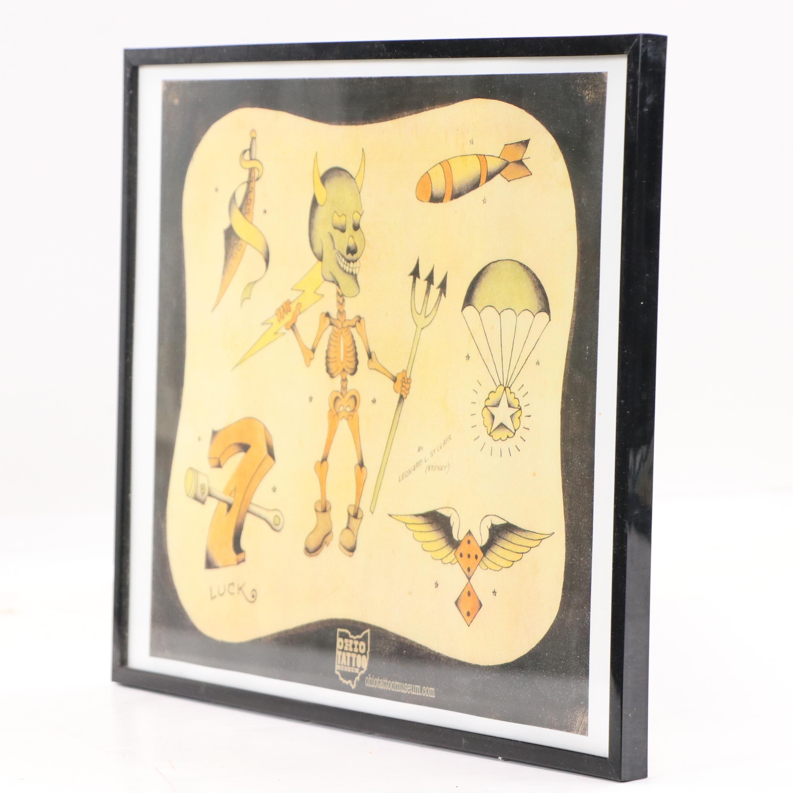 Ohio Tattoo Museum Offset Lithographs of Leonard St. Clair Tattoo Designs