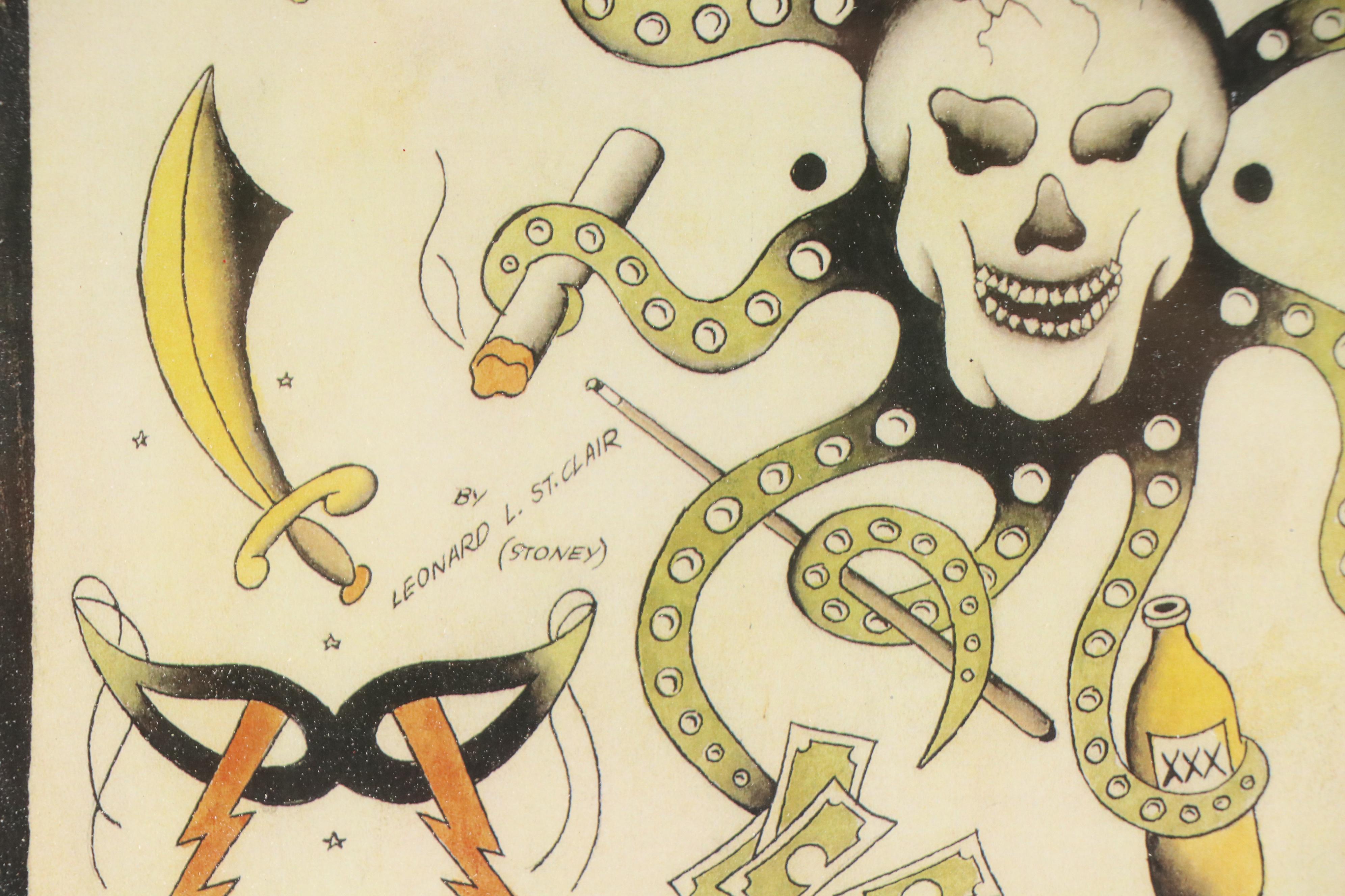 Ohio Tattoo Museum Offset Lithographs of Leonard St. Clair Tattoo Designs