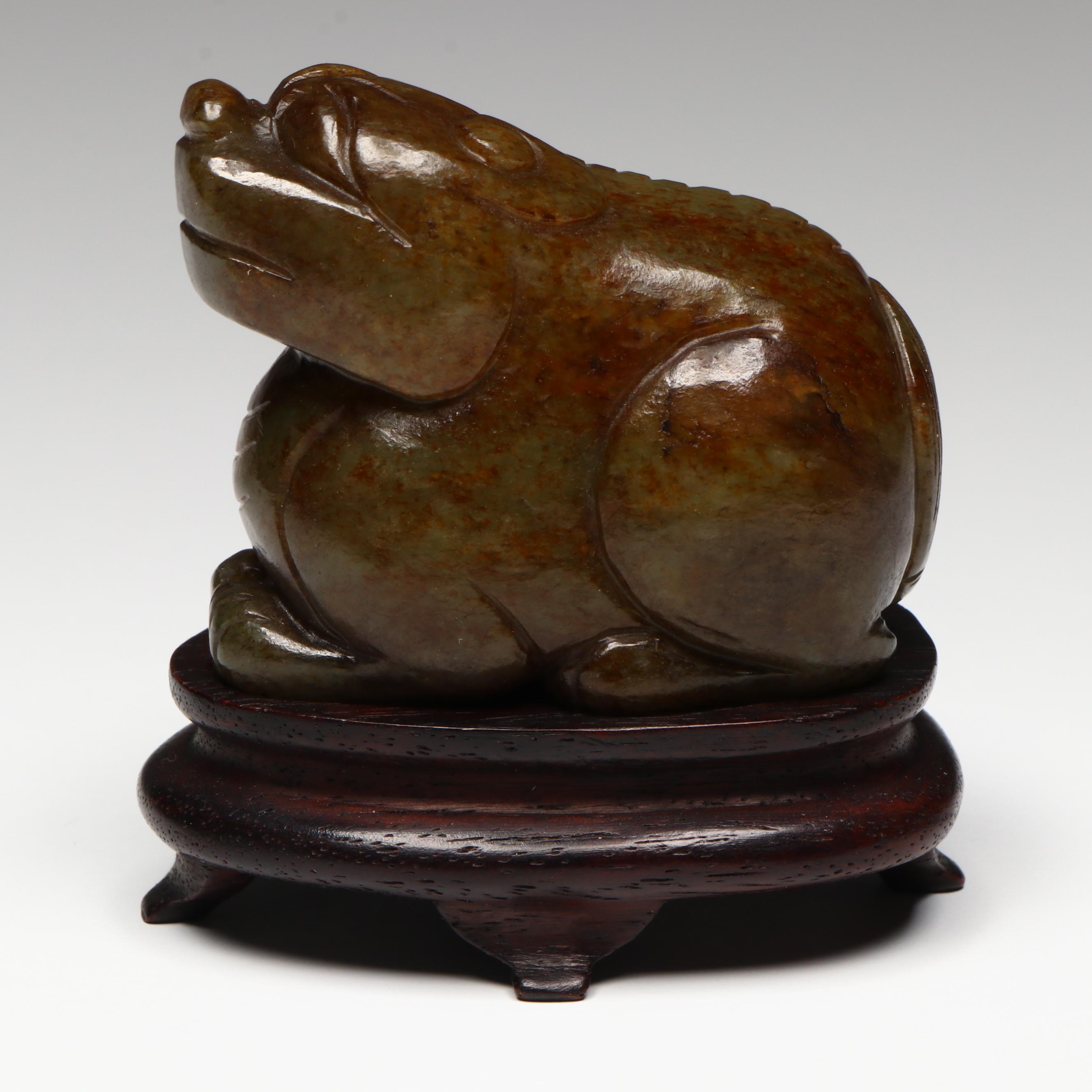 Chinese Carved Serpentine Qilin