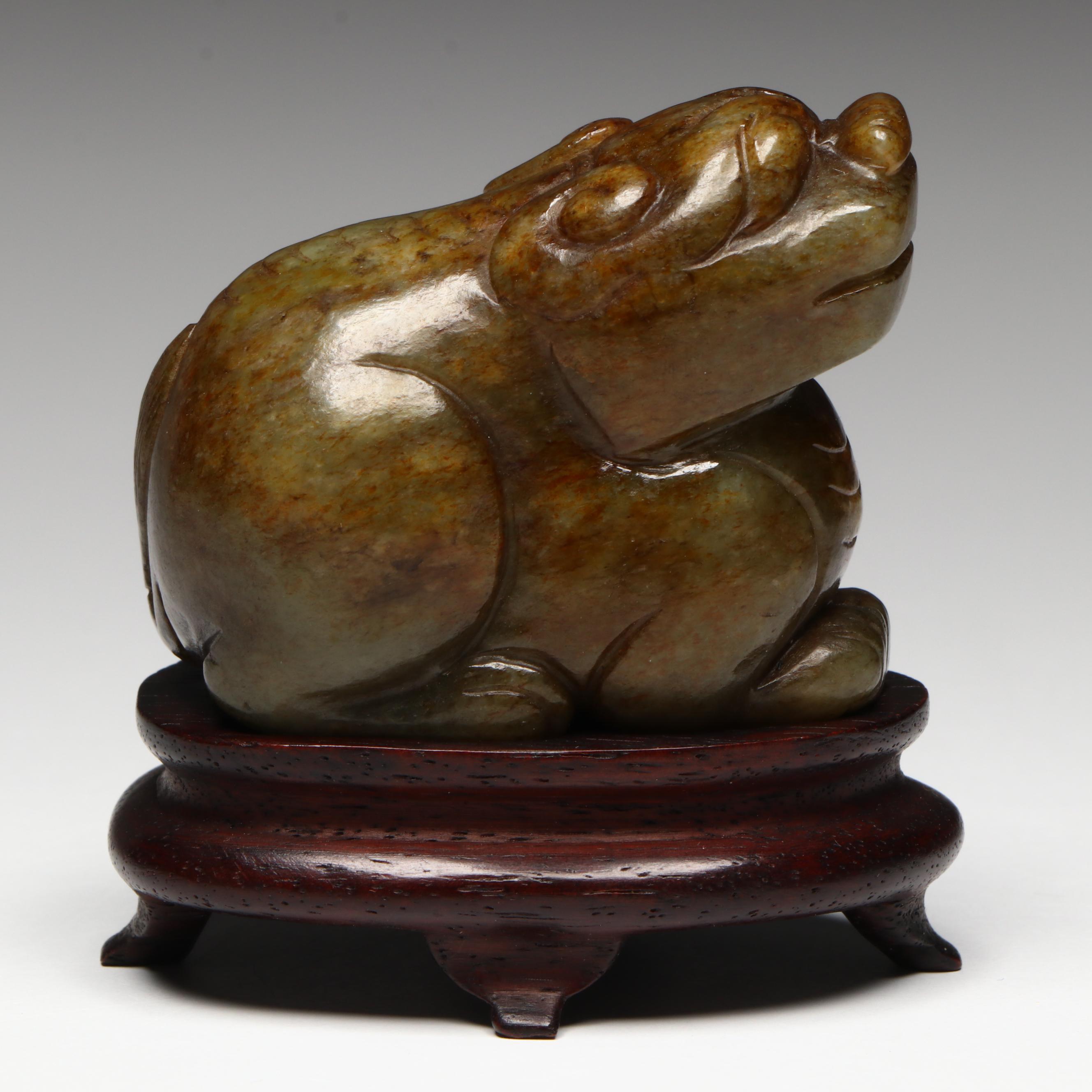 Chinese Carved Serpentine Qilin