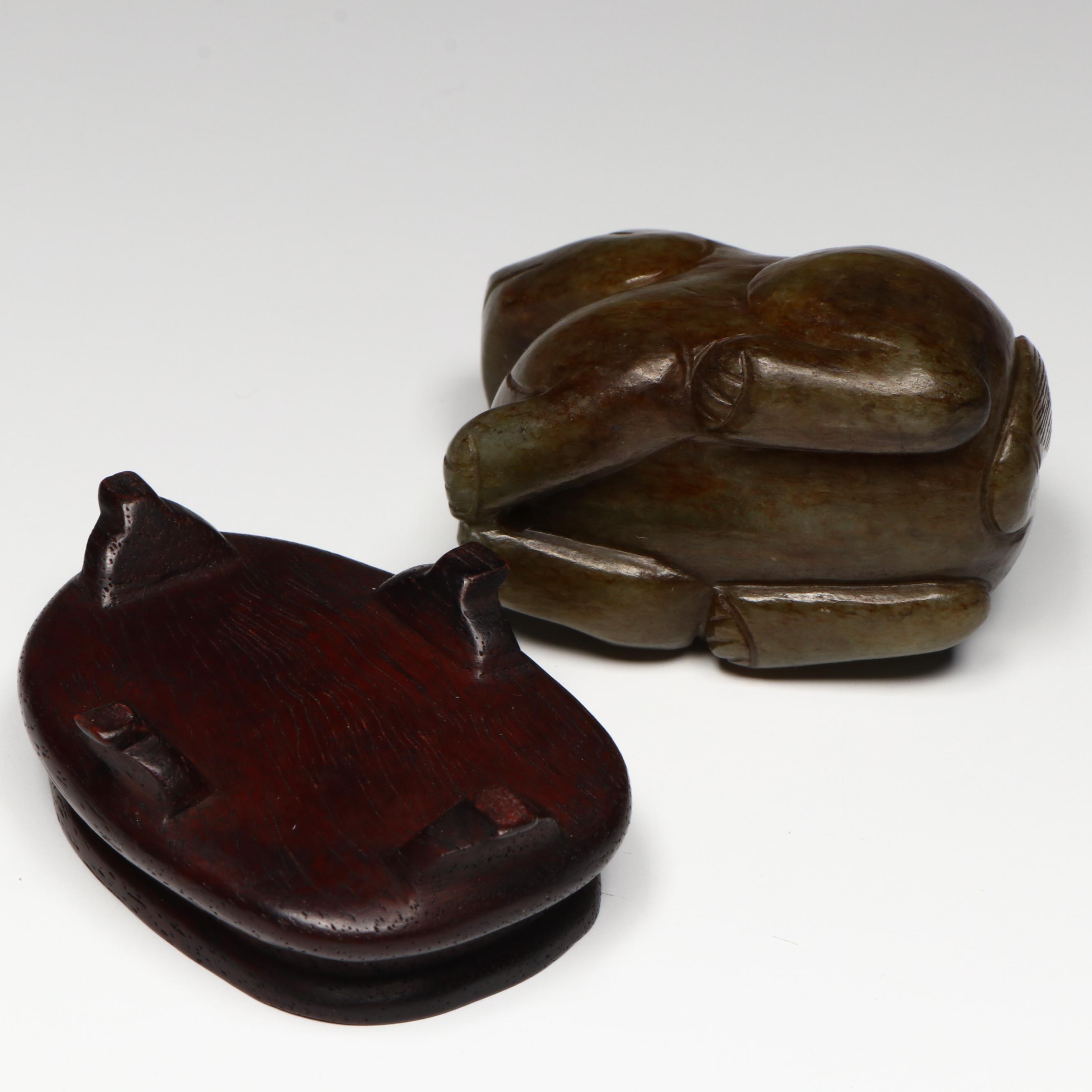 Chinese Carved Serpentine Qilin