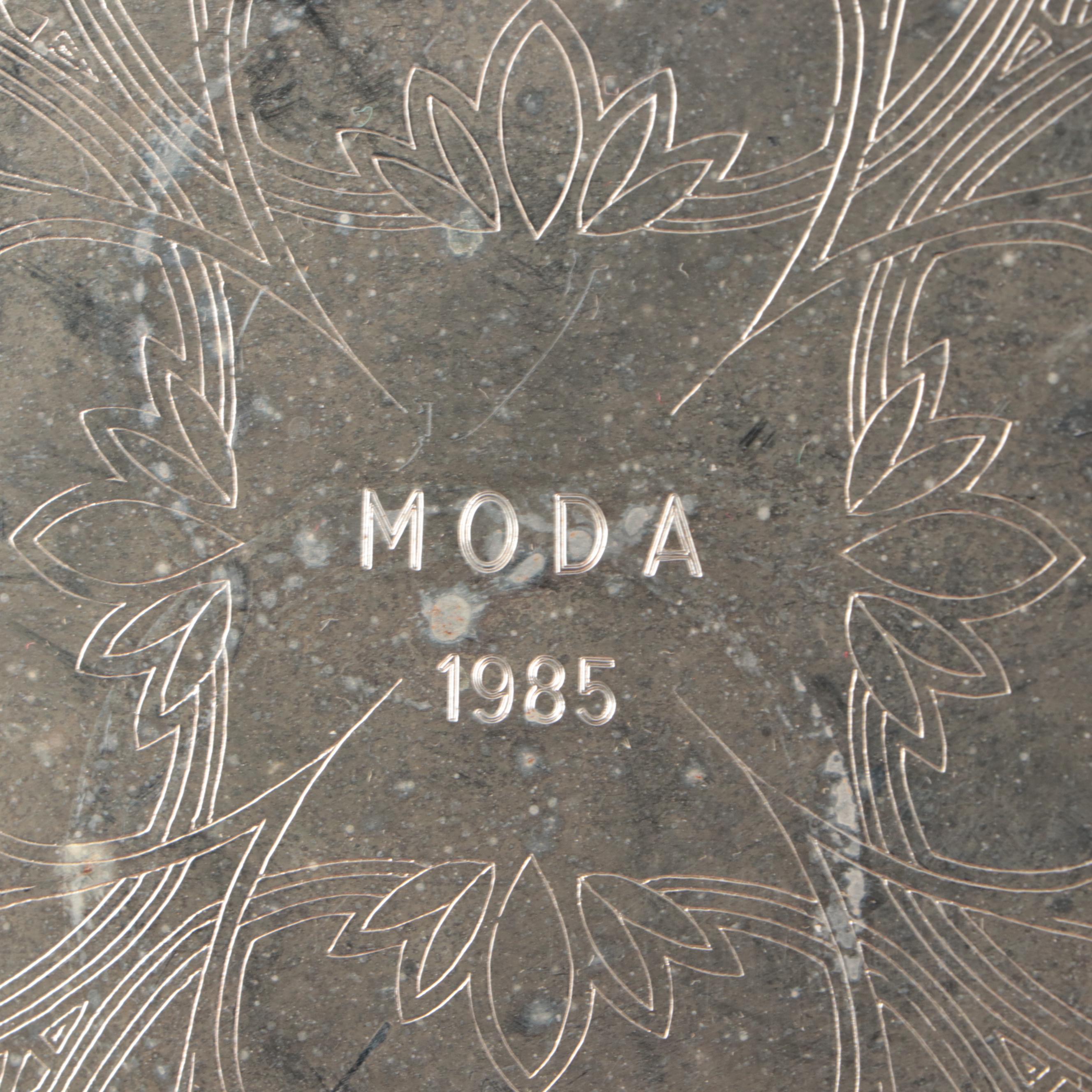 Leonard Silver Plate Tray with Couroc "Roadrunner" Old Fashioned Glasses