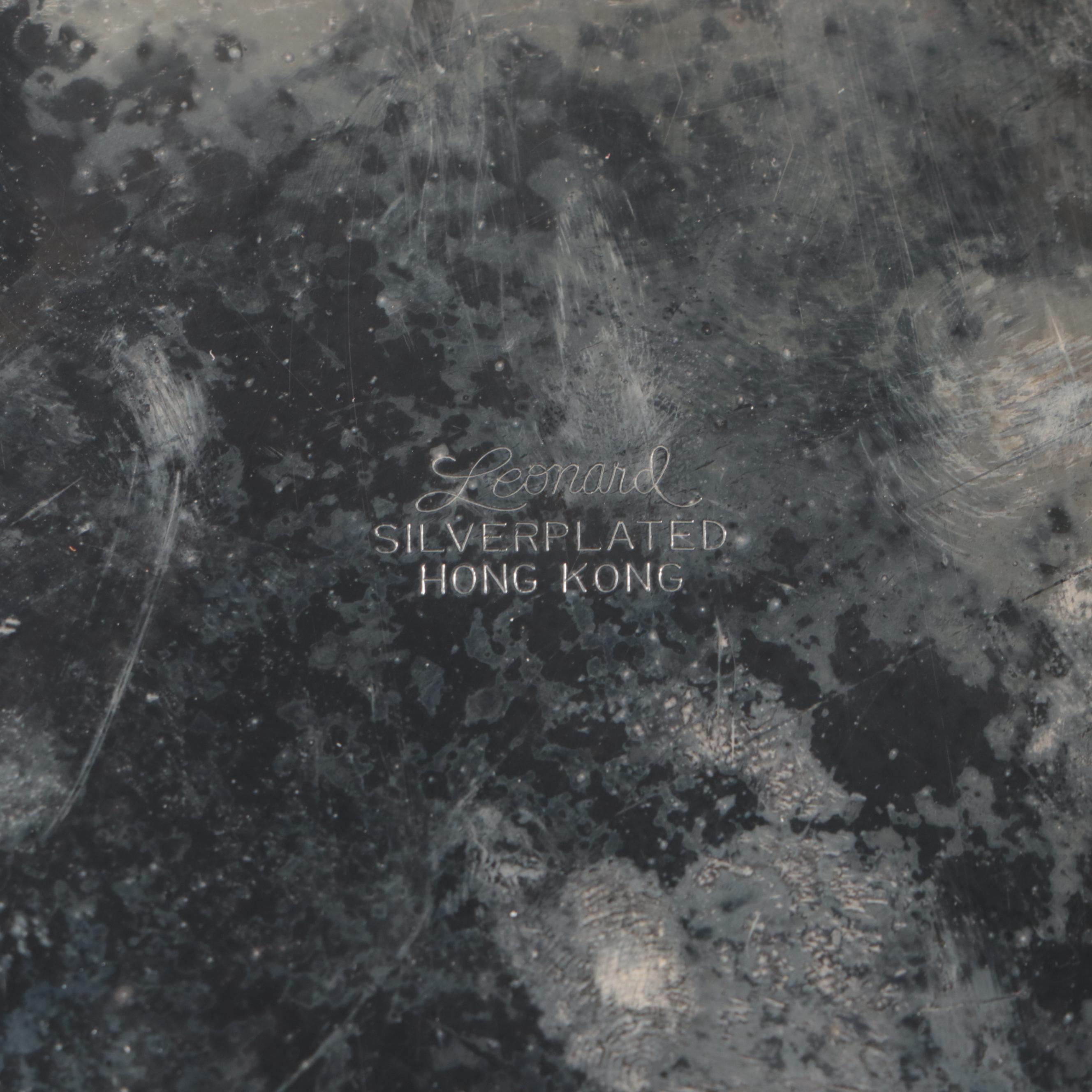 Leonard Silver Plate Tray with Couroc "Roadrunner" Old Fashioned Glasses