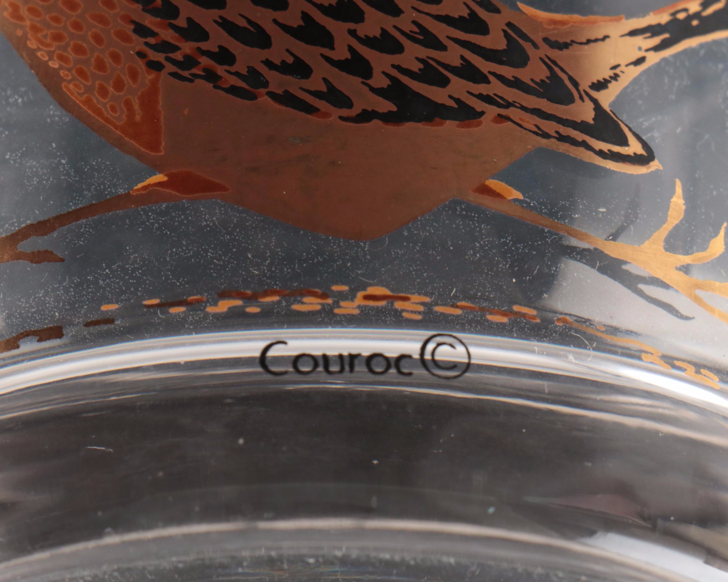 Leonard Silver Plate Tray with Couroc "Roadrunner" Old Fashioned Glasses