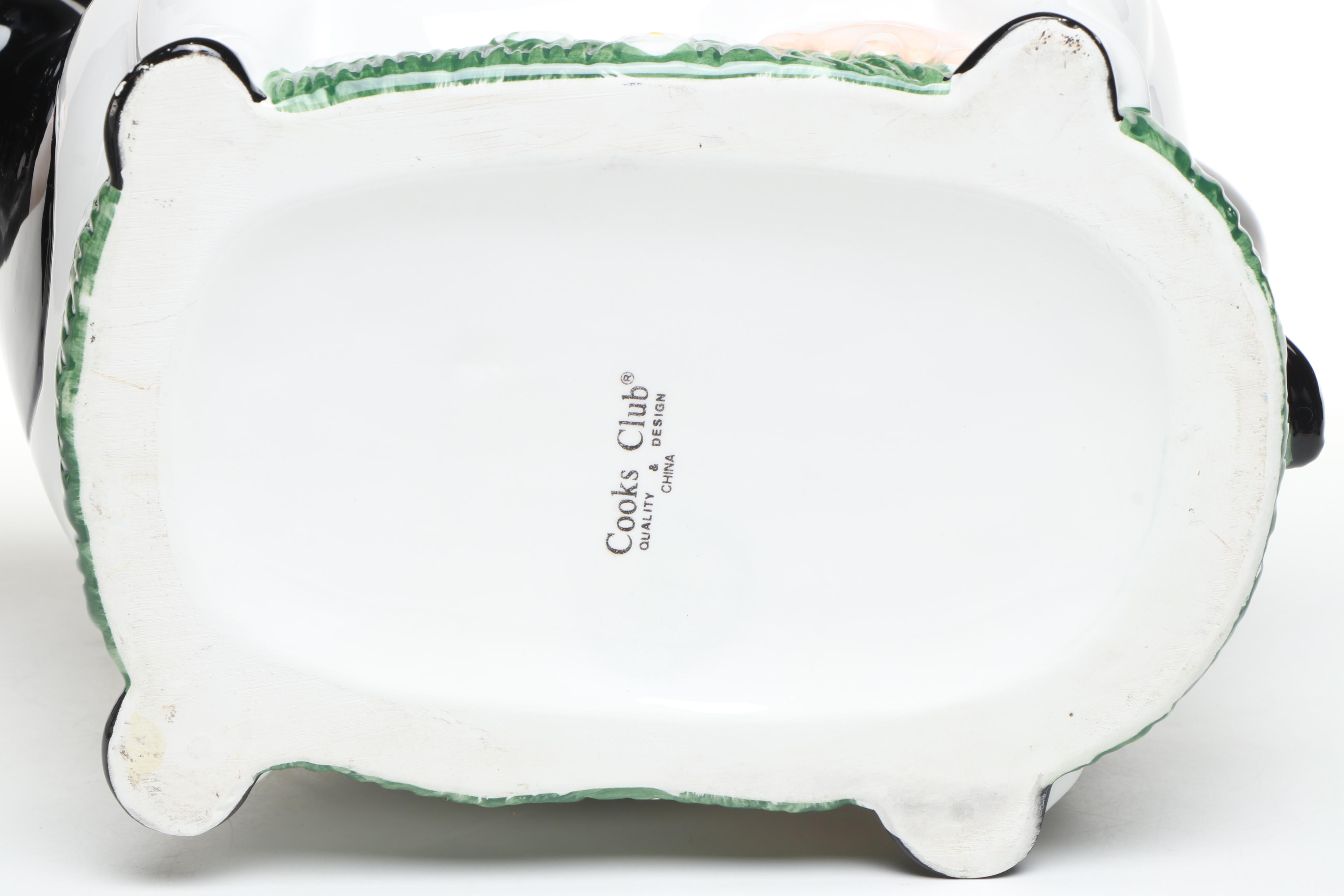 Vintage Coco Dowley and Cooks Club Ceramic Cow Cookie Jars