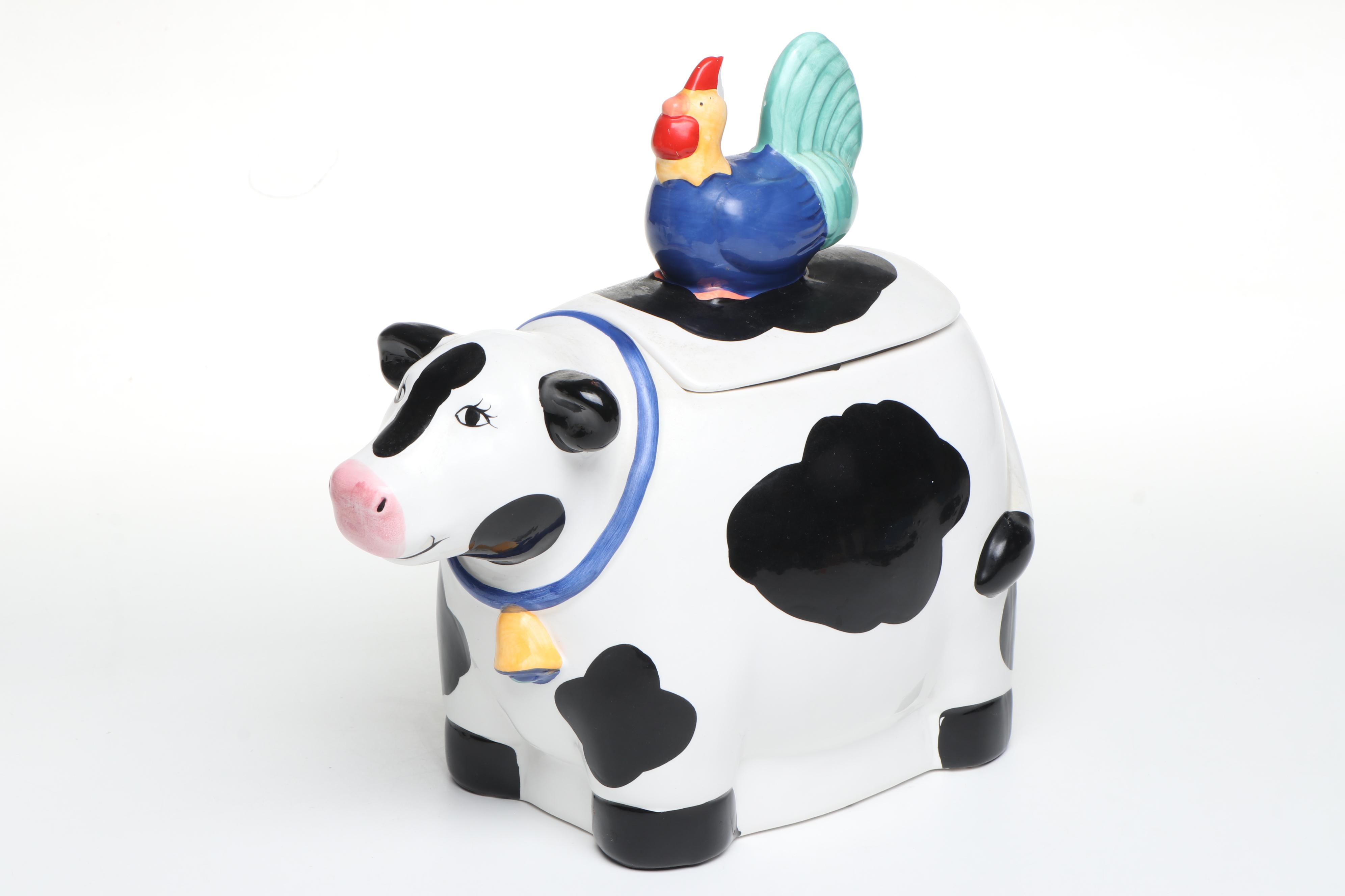 Vintage Coco Dowley and Cooks Club Ceramic Cow Cookie Jars