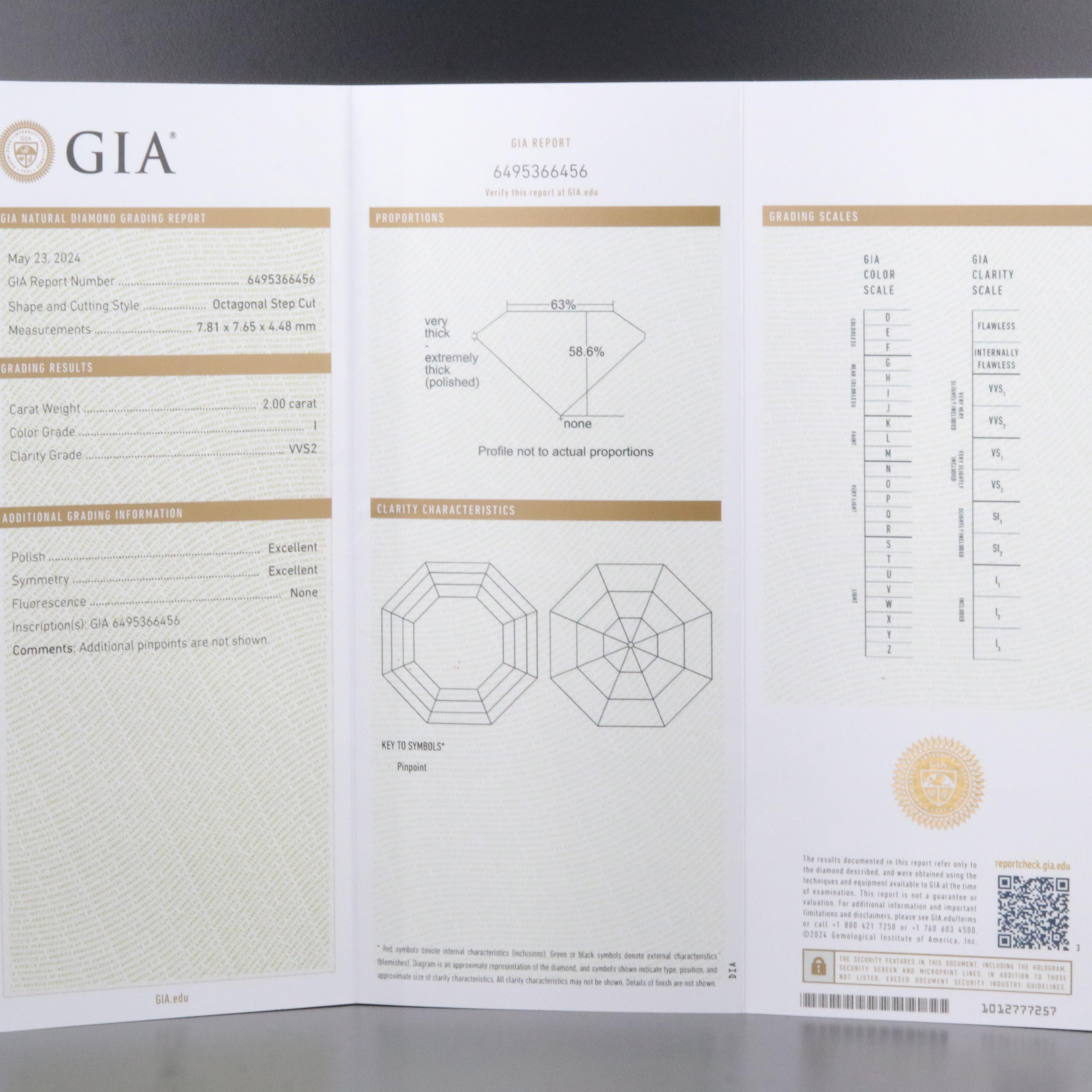 18K 2.00 CT Diamond Solitaire Ring with GIA Report