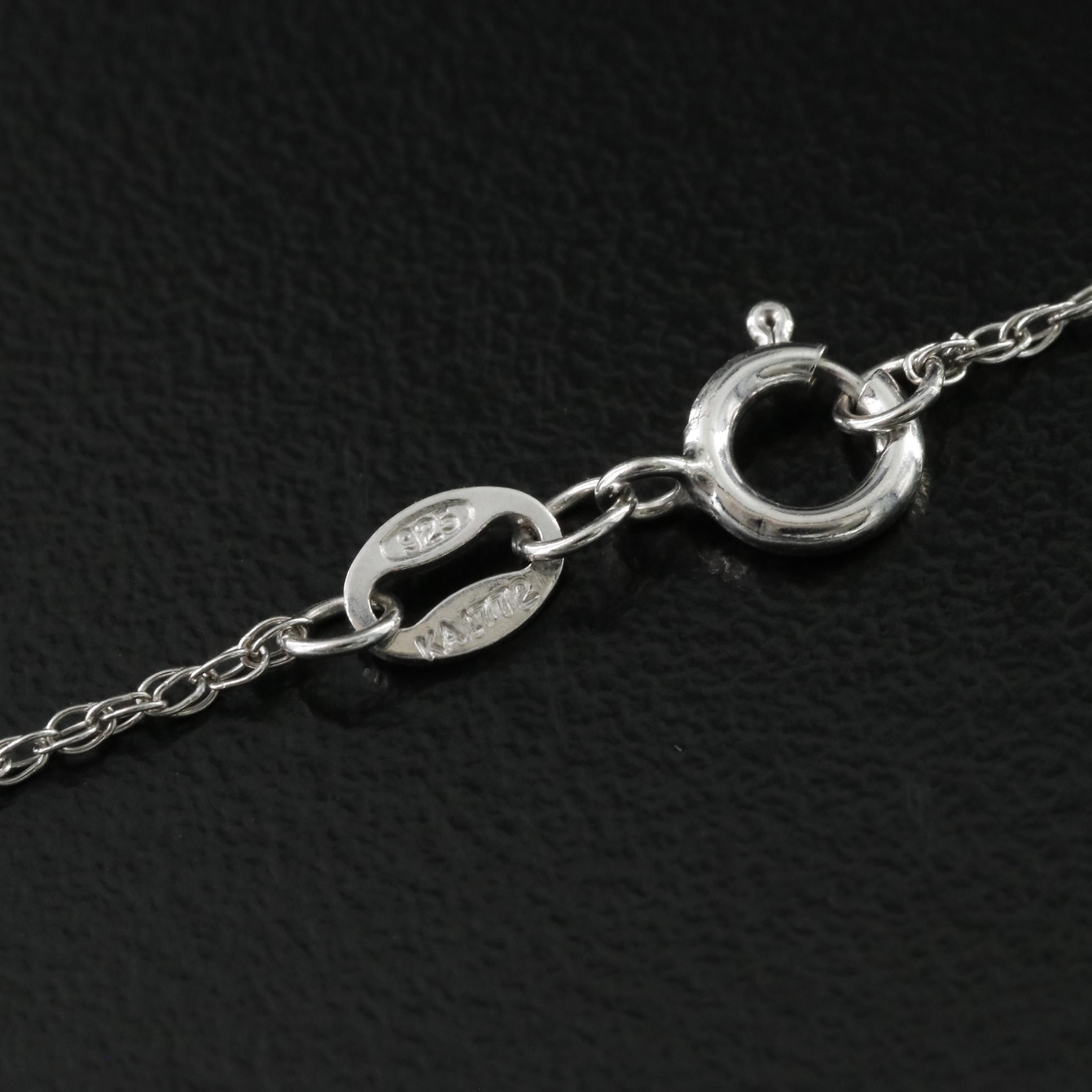 Sterling White Sapphire Heart Pendant Necklace with 10K Rose Gold Accent