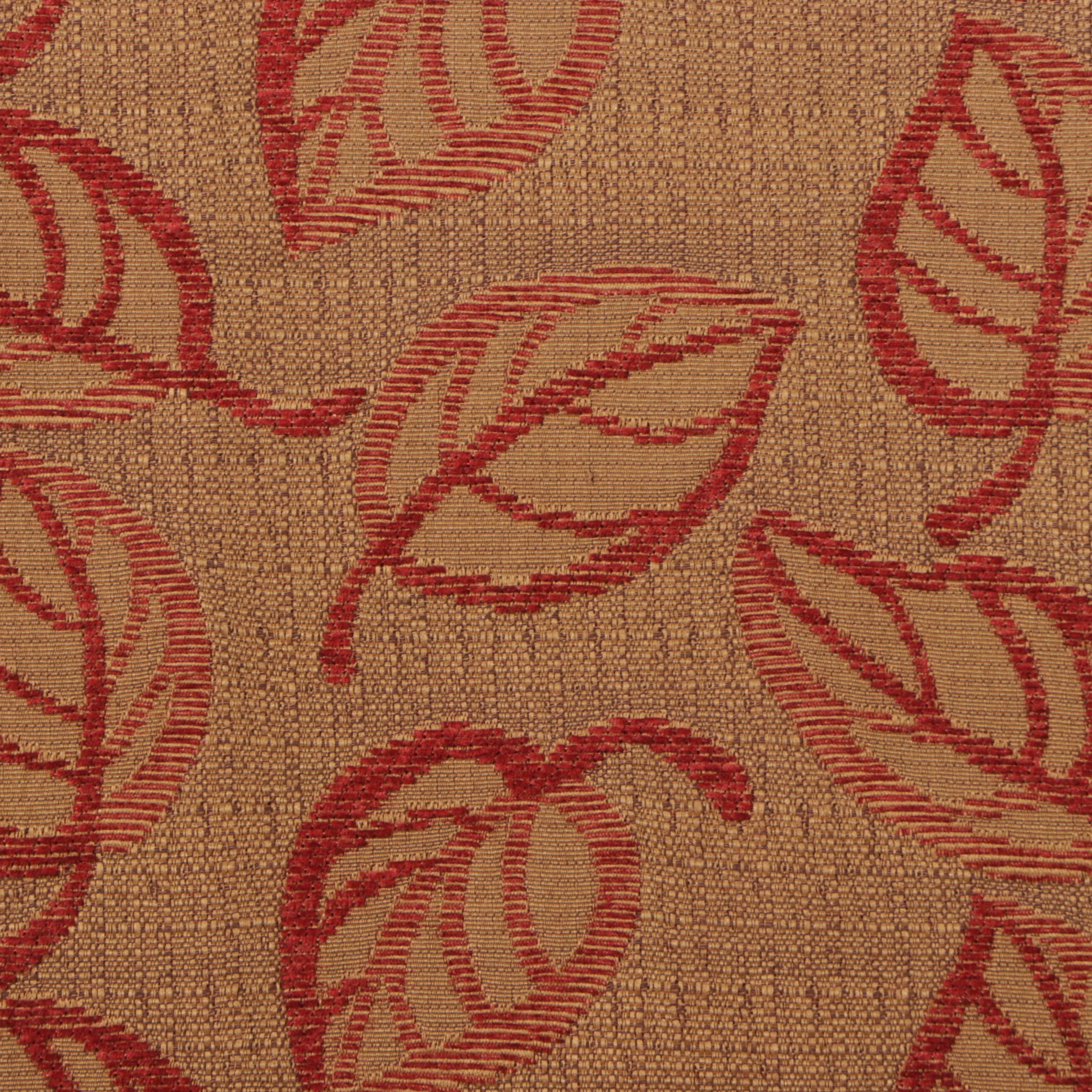 Upholstered Club Chair with Leaf Motif Fabric