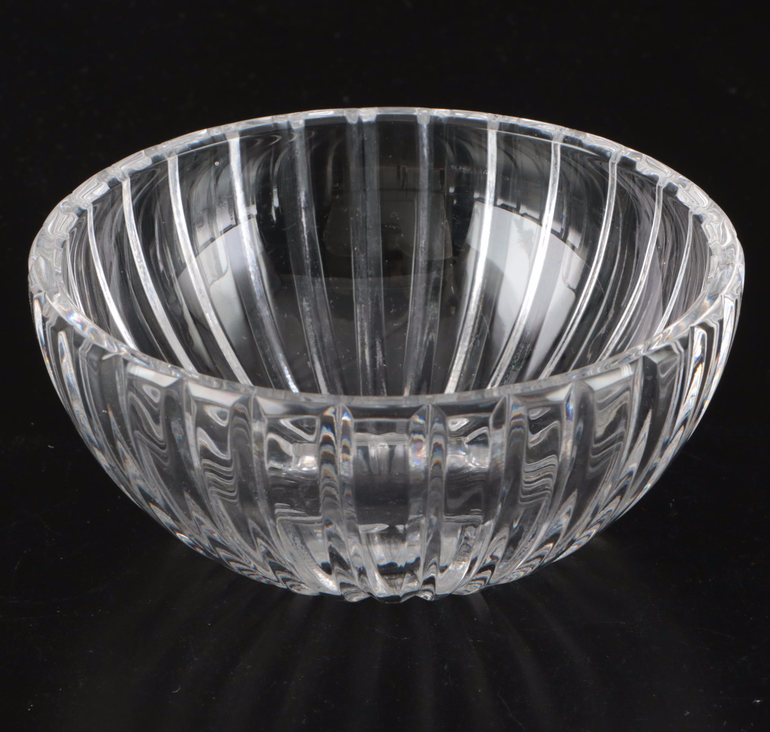 Mikasa Vase with Marquis by Waterford and Other Crystal Bowls and Vessels