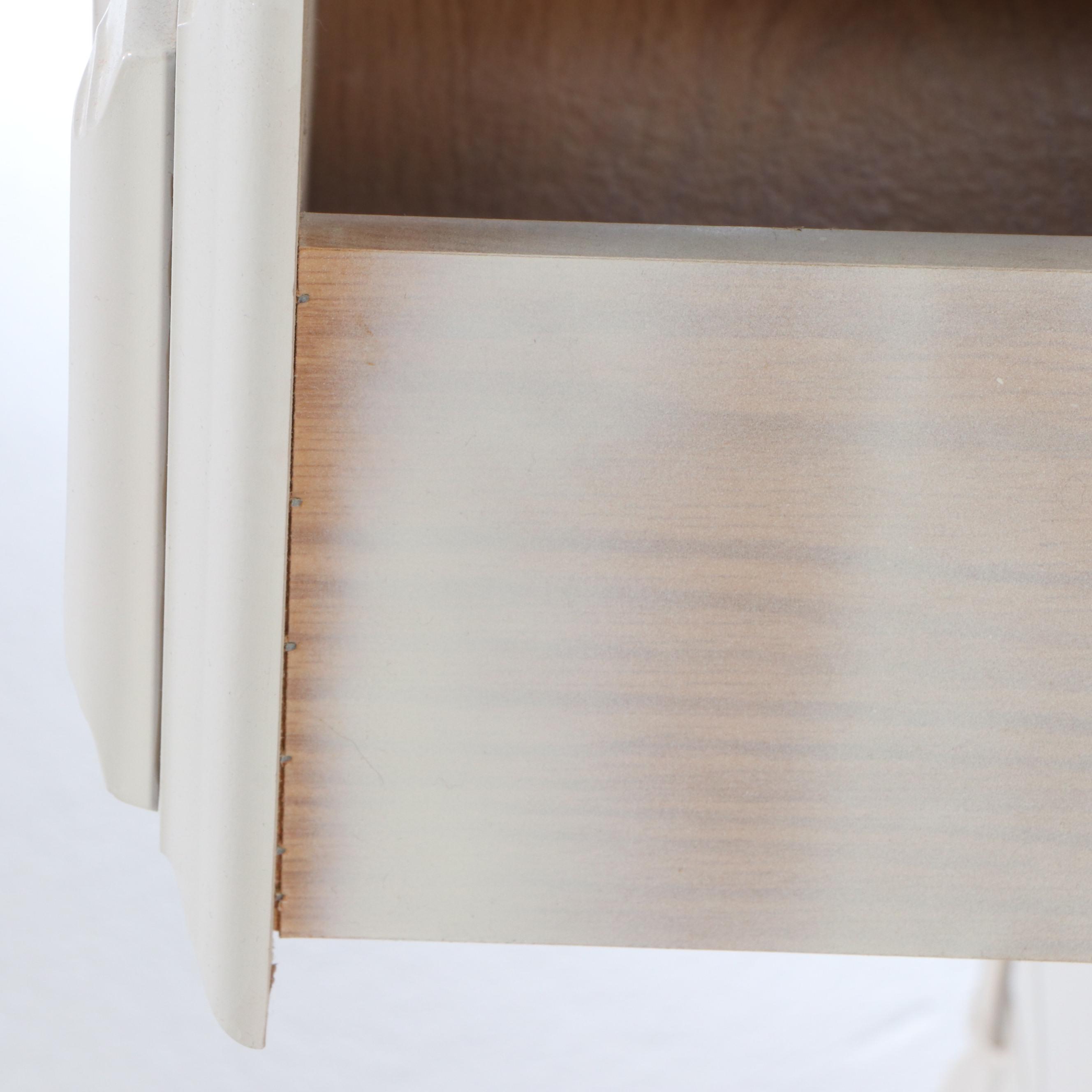 Two Louis XV Style Painted Wood Commodes with Matching Wall Mirror