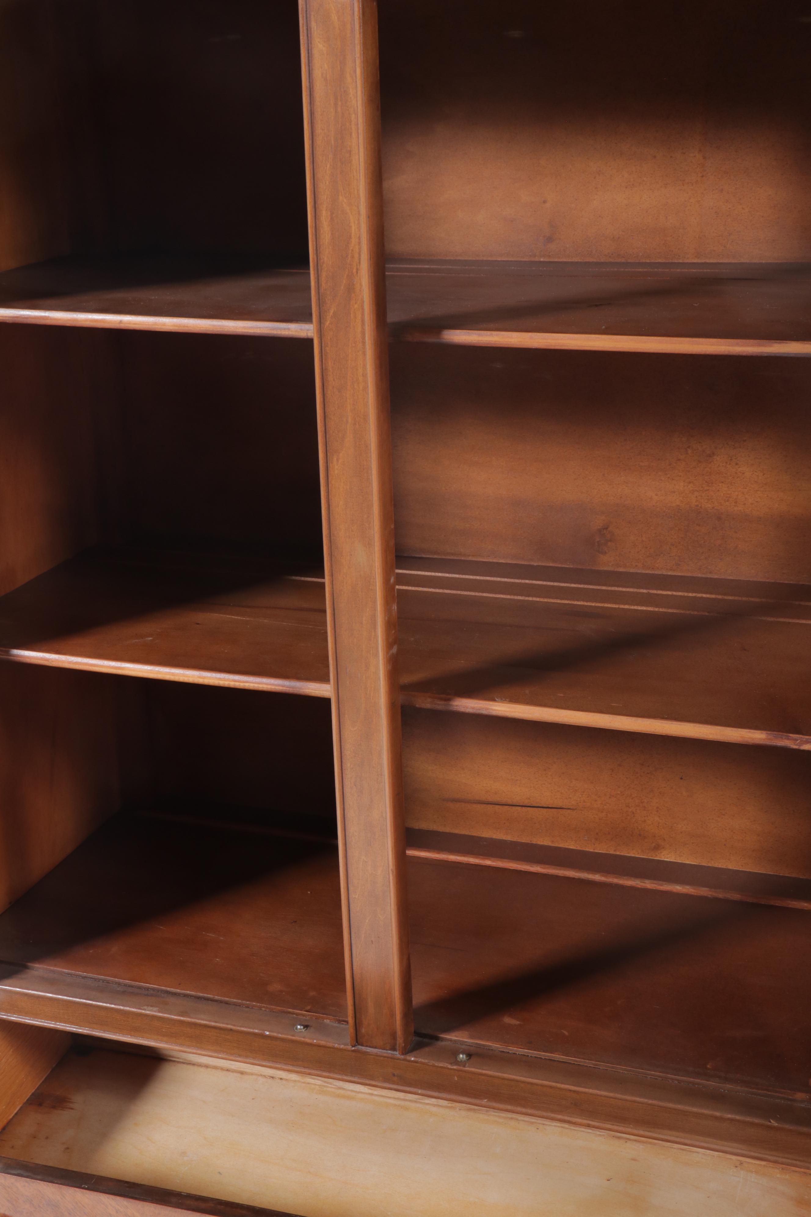 King-Kash Furniture Art Deco Style Walnut China Cabinet, Early to Mid-20th C.