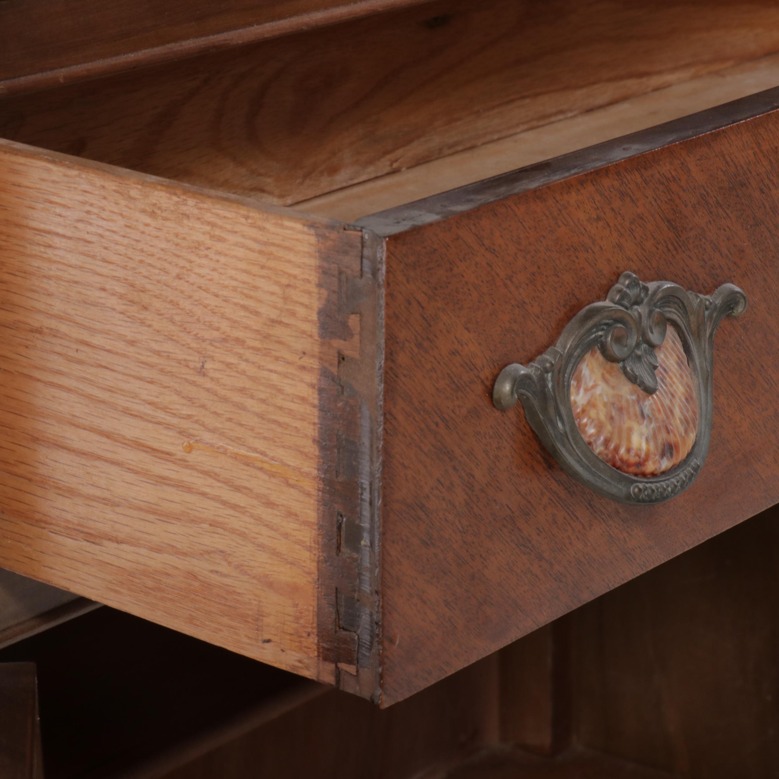 King-Kash Furniture Art Deco Style Walnut China Cabinet, Early to Mid-20th C.