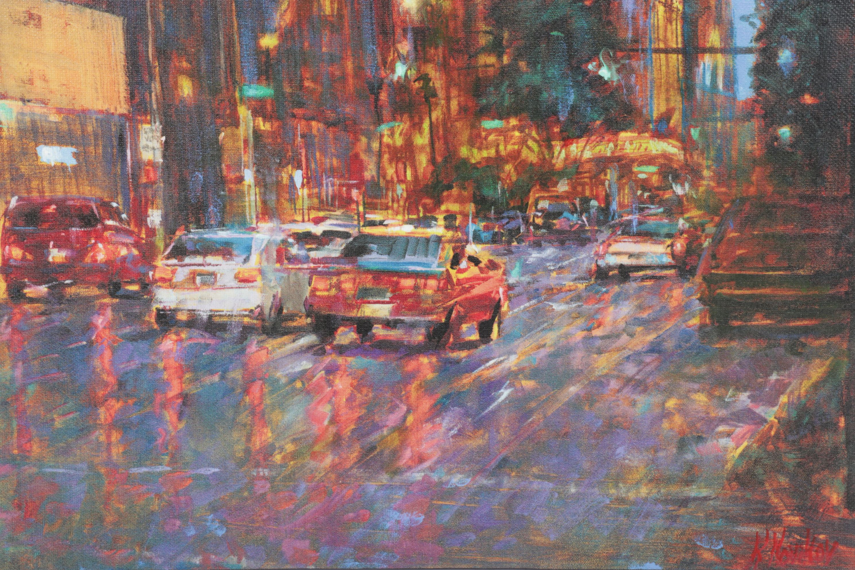 Giclée After Kirill Novikov Street View Landscape Featuring Columbus Dispatch