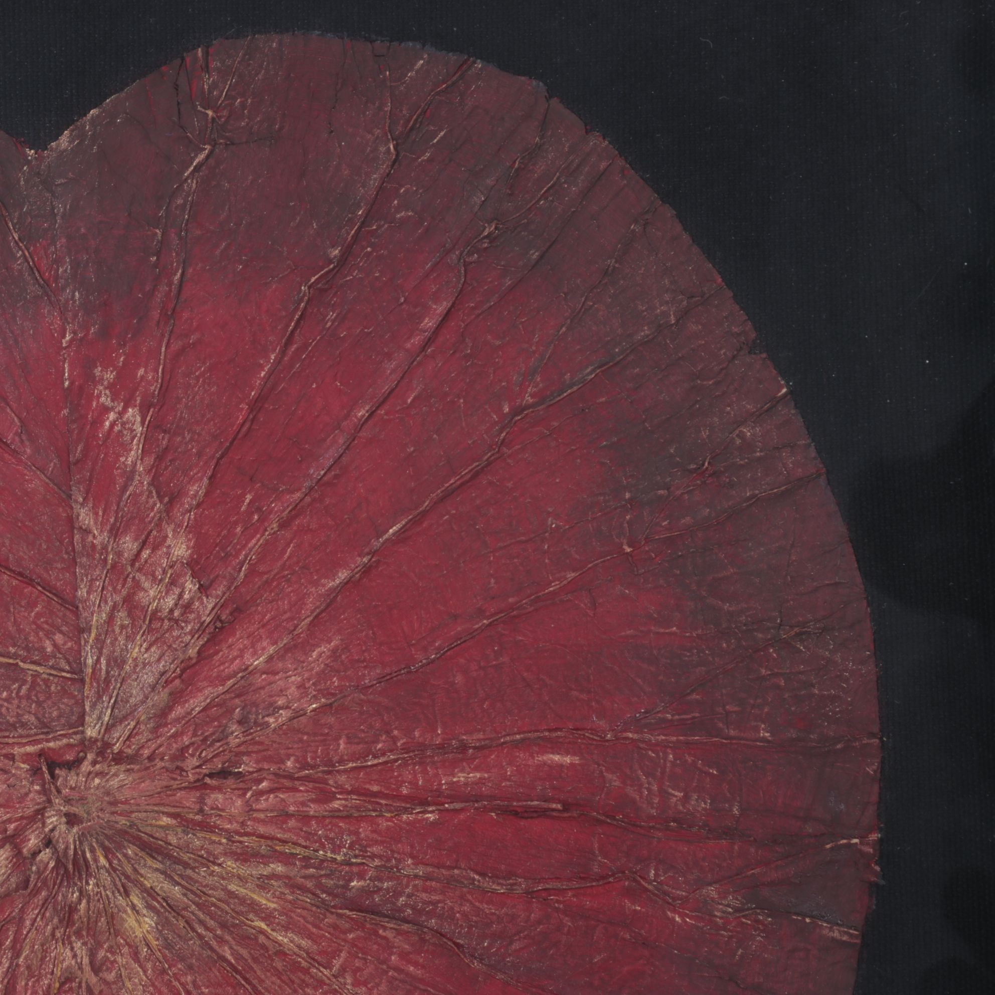 Crimson & Gilt Painted Lily Pad Shadowbox