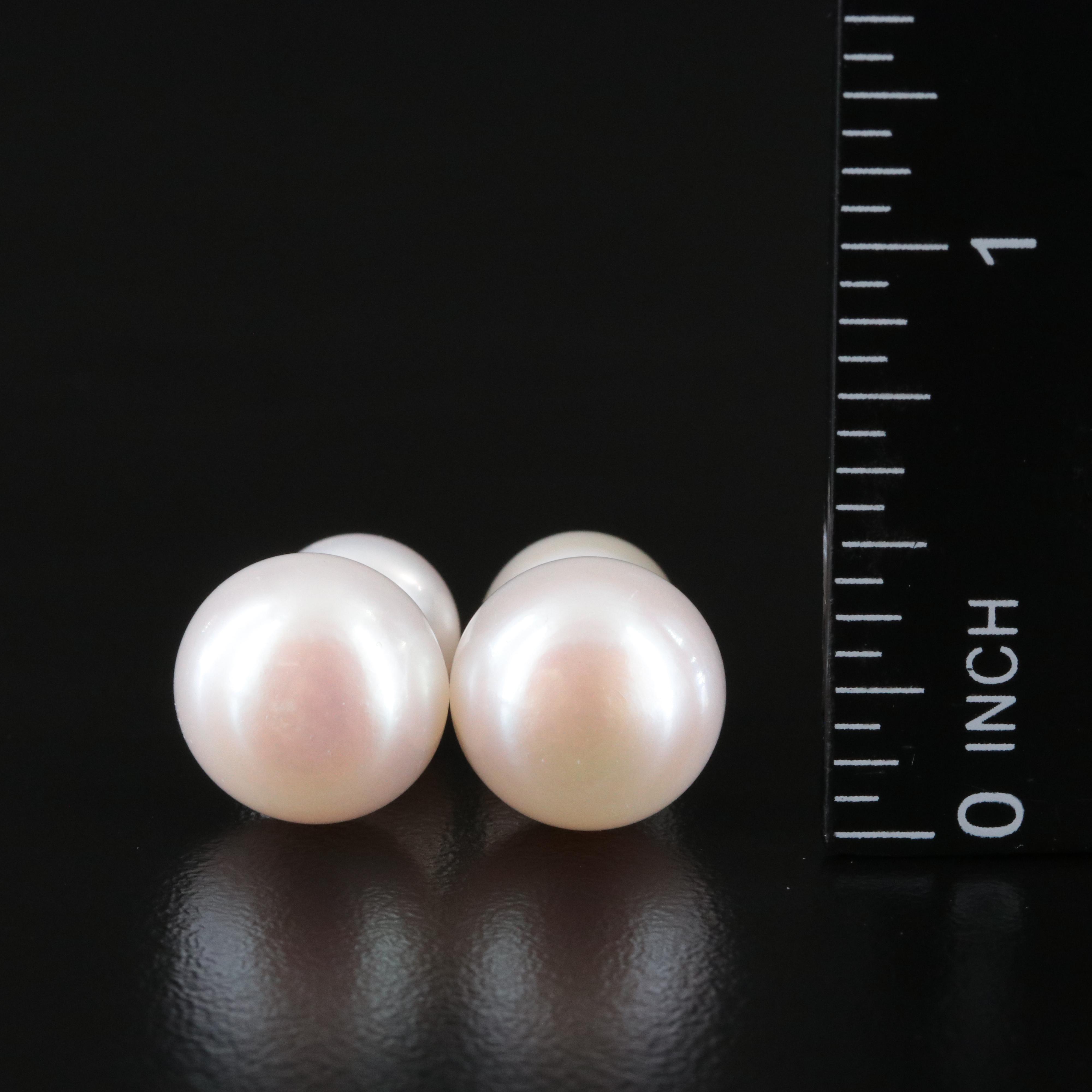 14K Front- Back Pearl Earrings