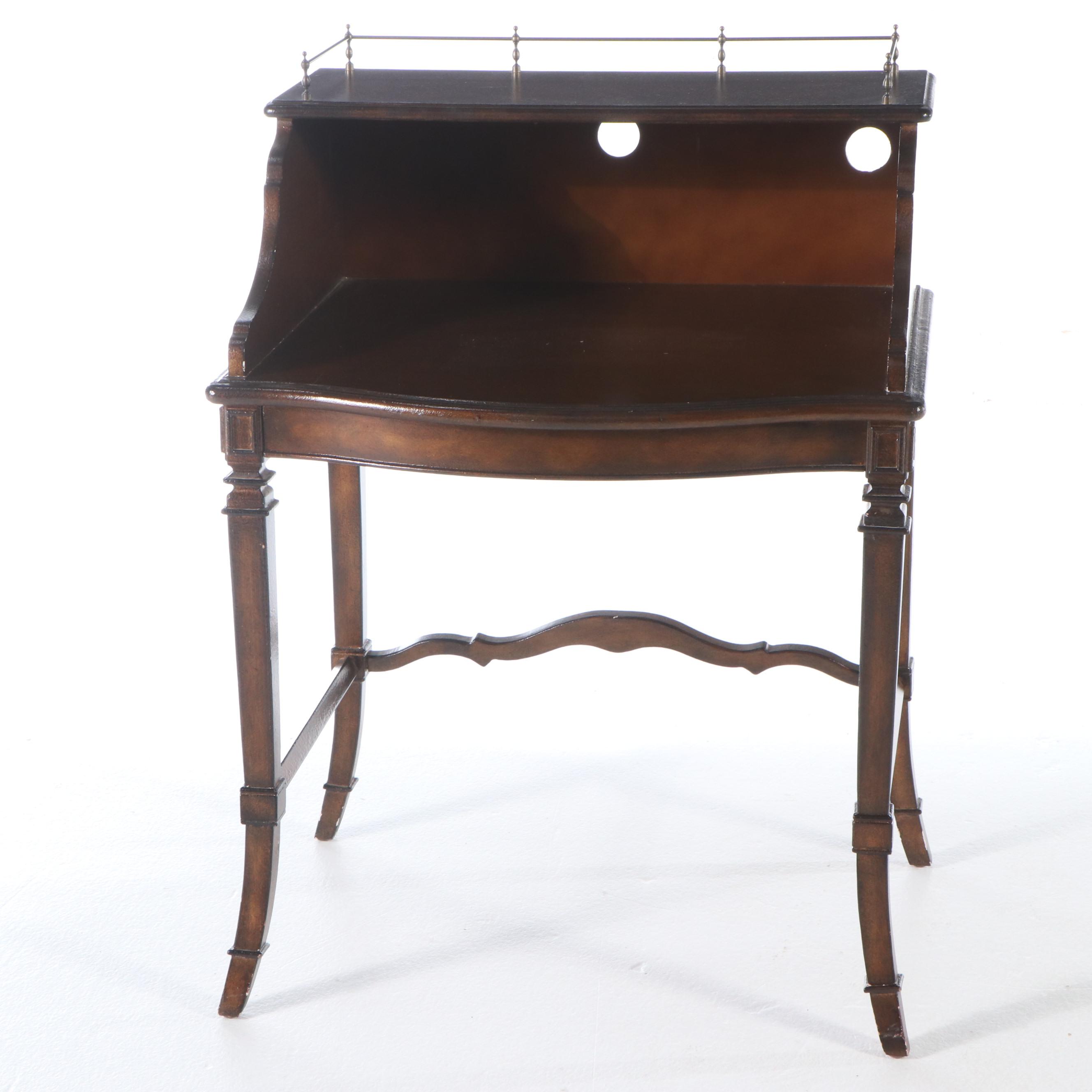 Napoleon III Style Wooden Desk with Gallery Top