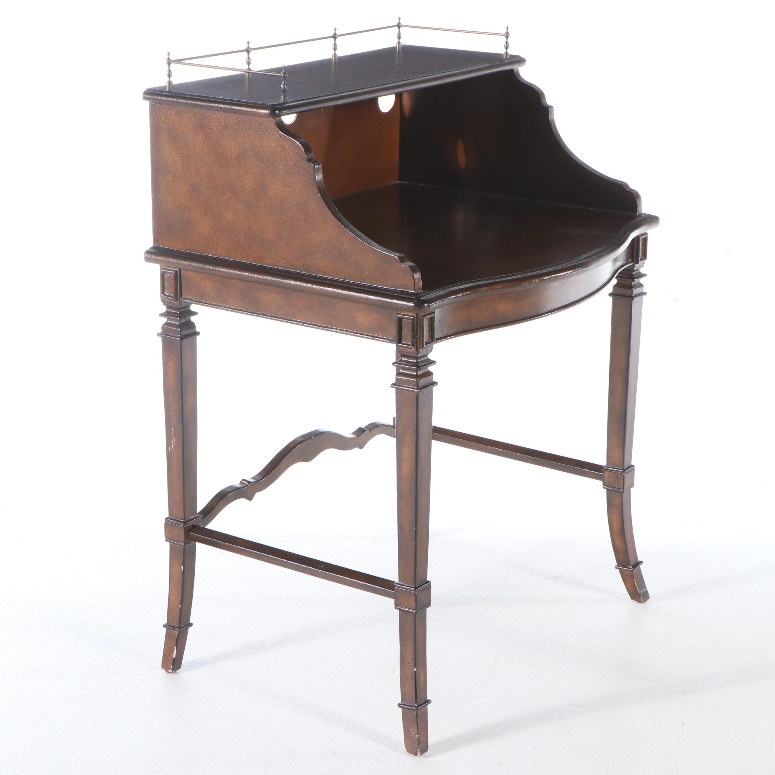 Napoleon III Style Wooden Desk with Gallery Top