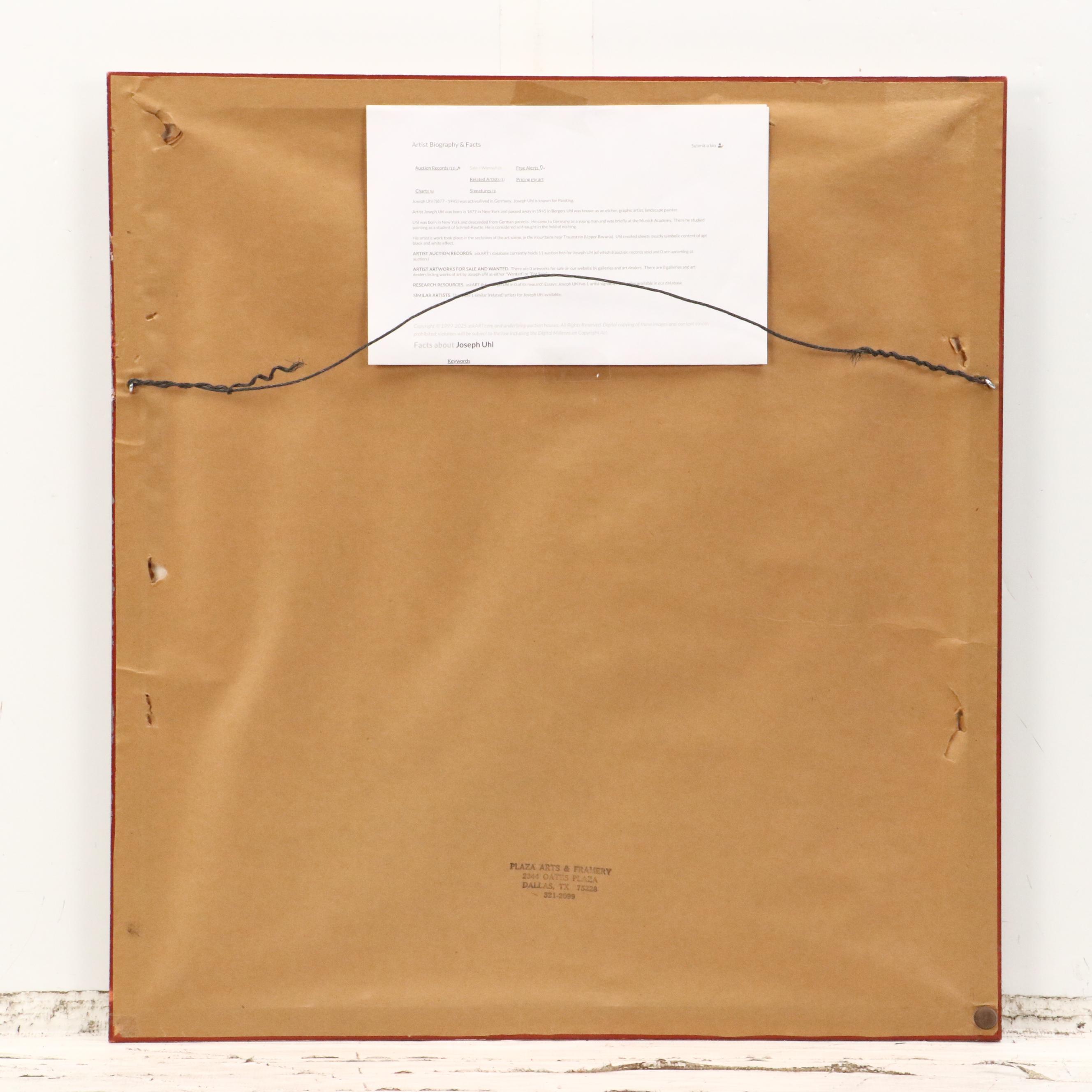 Joseph Uhl Etching from "Per Aspera ad Astra," c. 1921