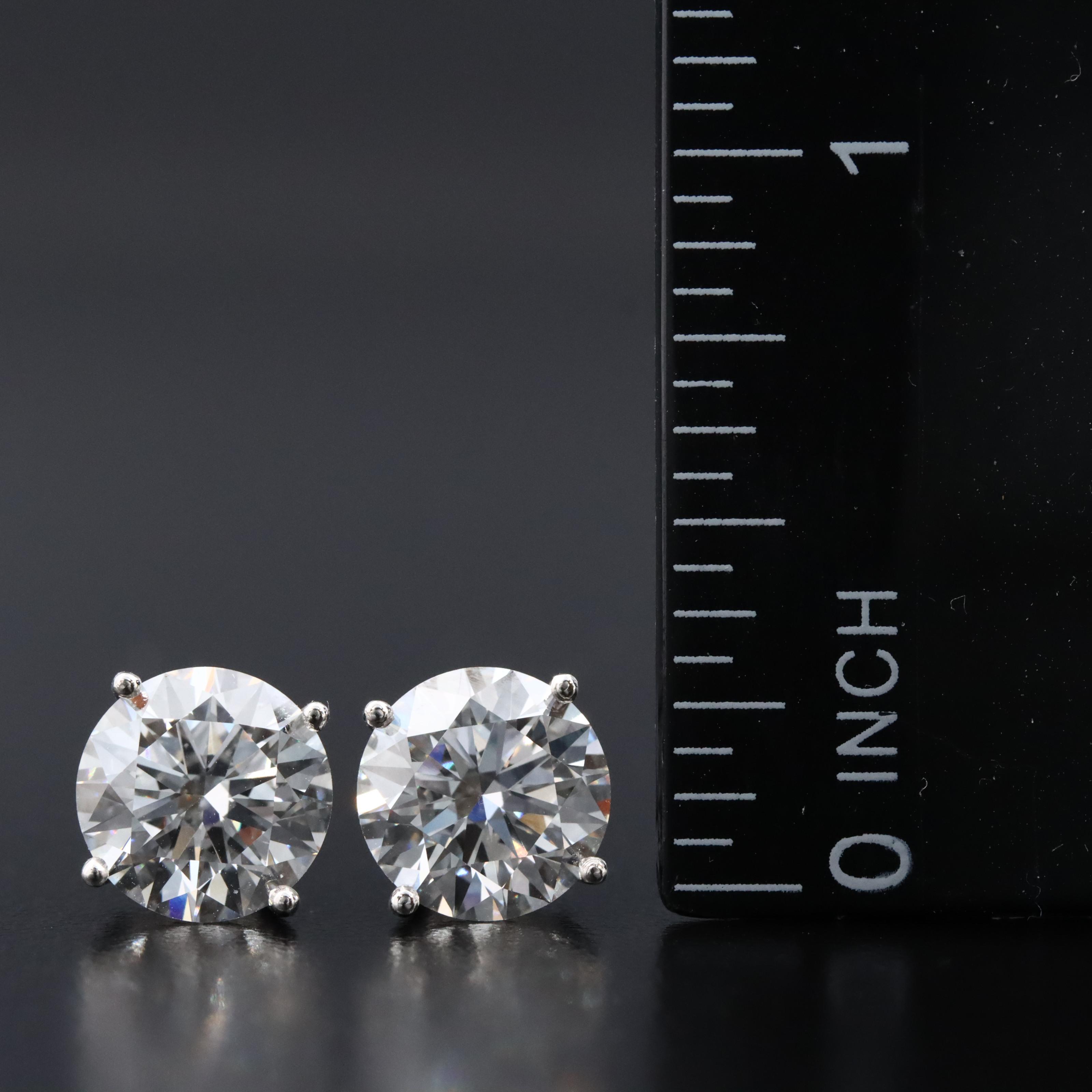 Platinum 5.14 CTW Lab Grown Diamond Stud Earrings with IGI Reports