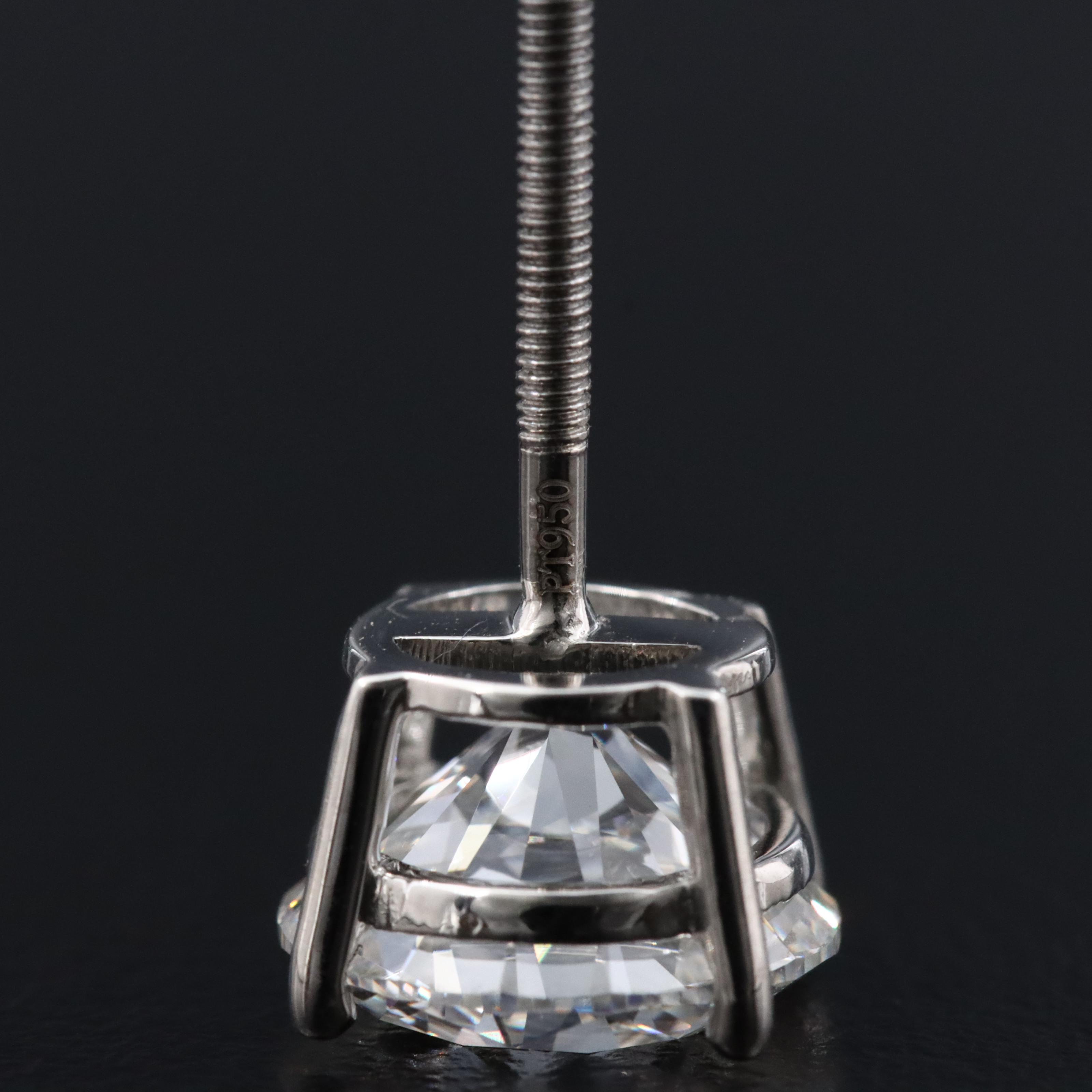 Platinum 5.14 CTW Lab Grown Diamond Stud Earrings with IGI Reports