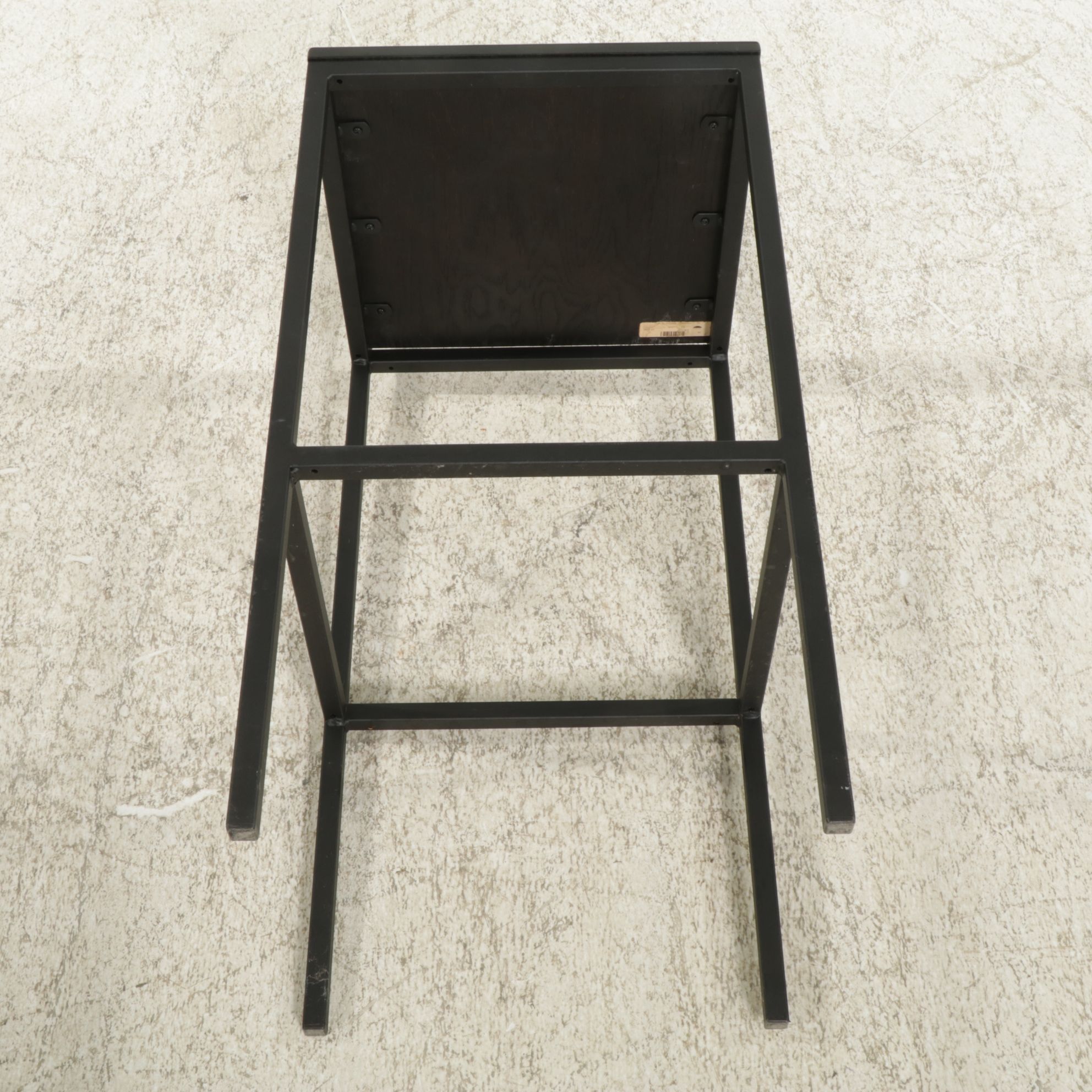 Contemporary Hardwood and Metal High-Top Table with Four Chairs and Wine Rack