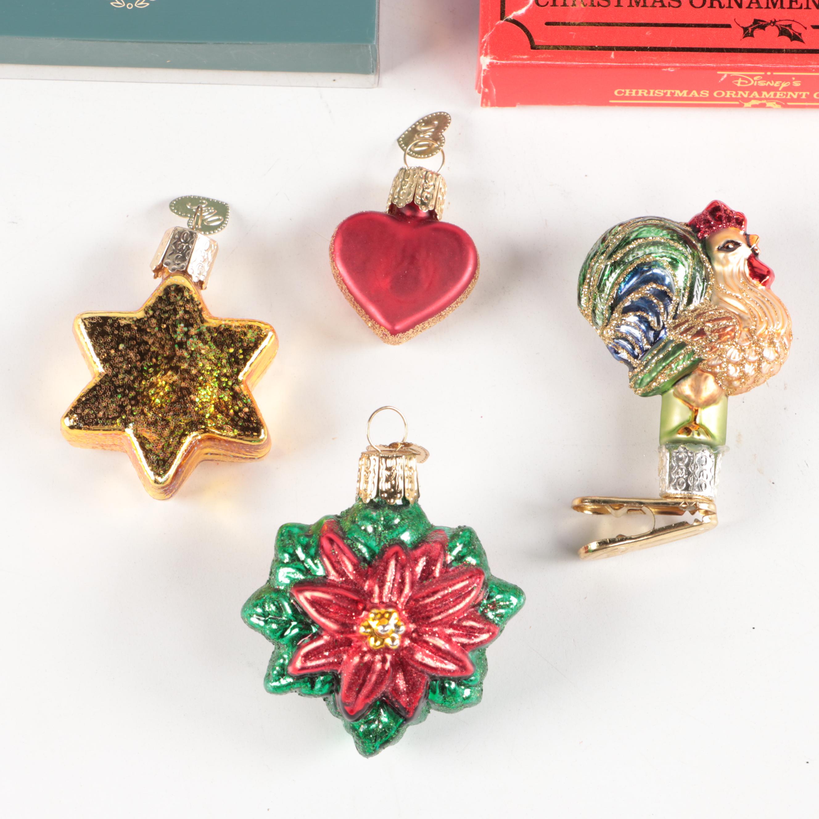 Lenox Porcelain Heart with Disney and Other Glass Ornaments