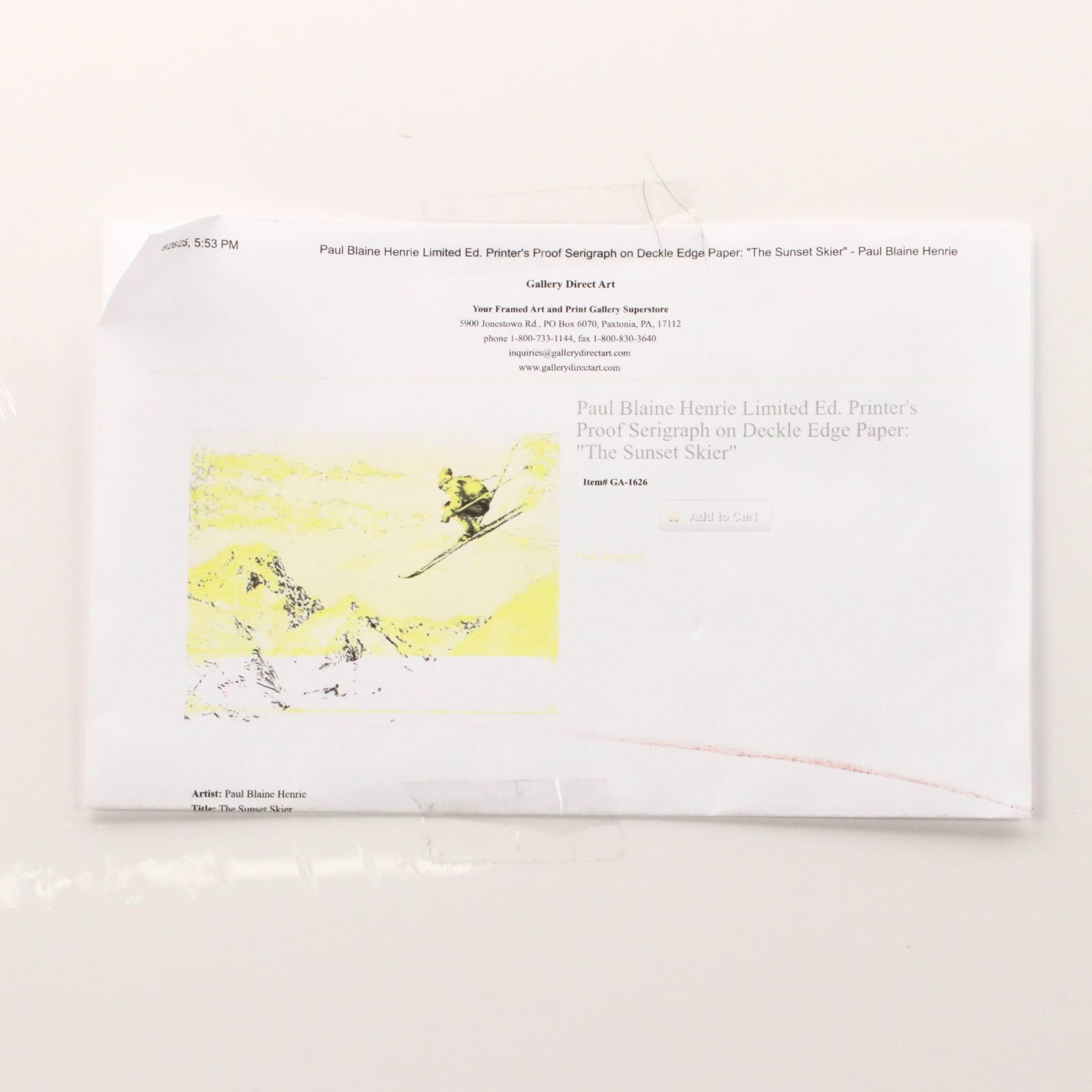 Paul Blaine Henri Serigraph "Willie Restum," Late 20th C.