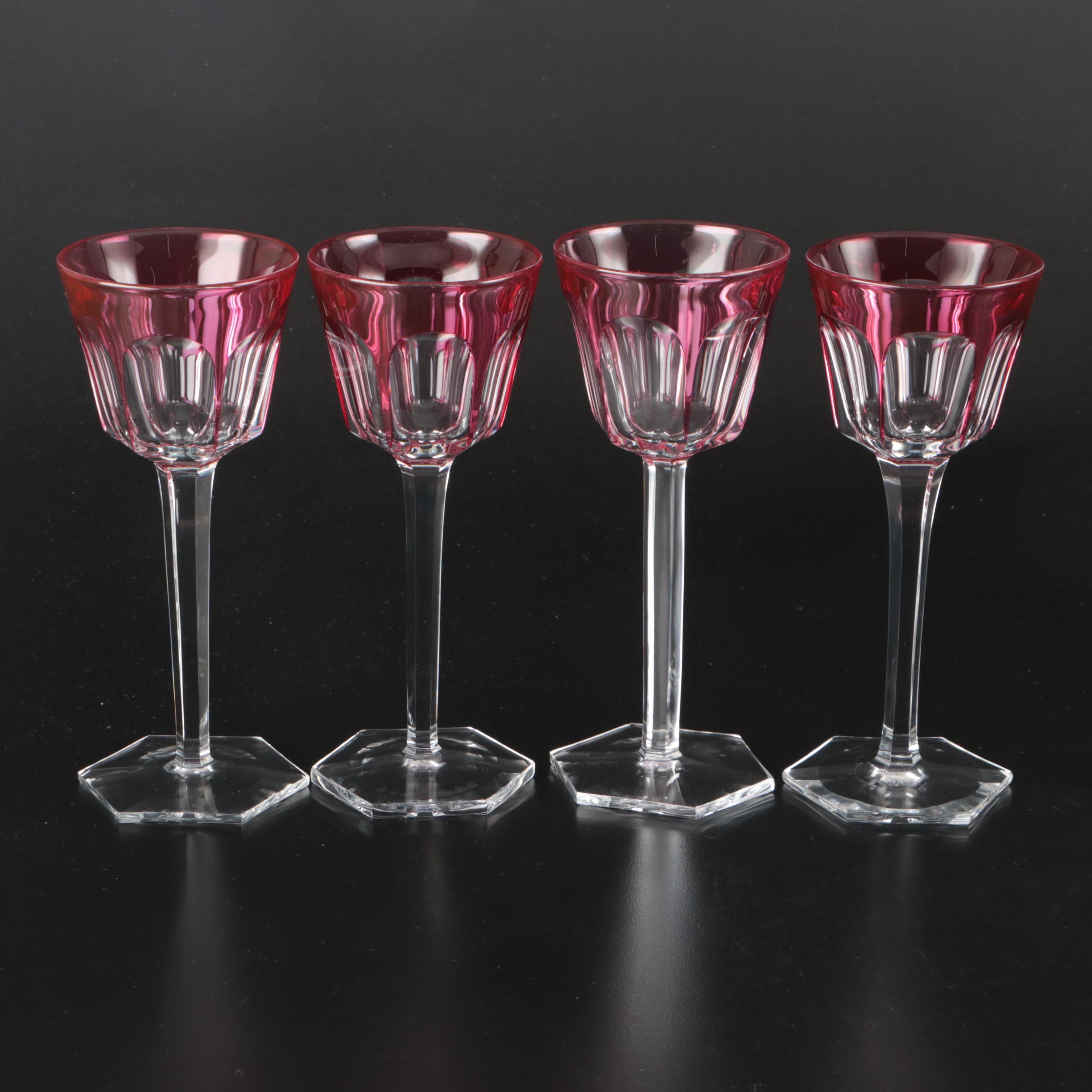 Baccarat "Harcourt-Versailles (Rose)" Crystal Rhine Wine Glasses