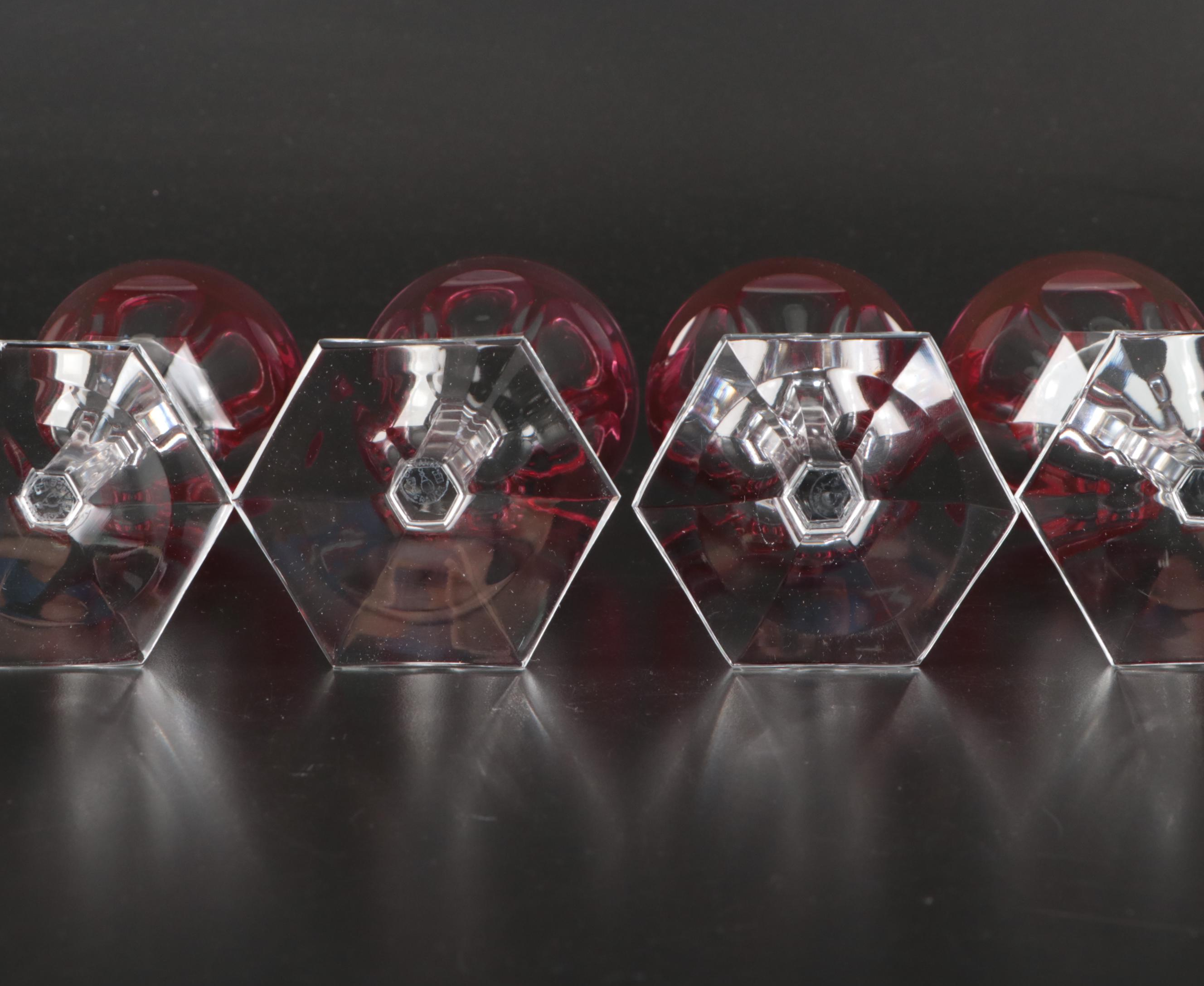 Baccarat "Harcourt-Versailles (Rose)" Crystal Rhine Wine Glasses