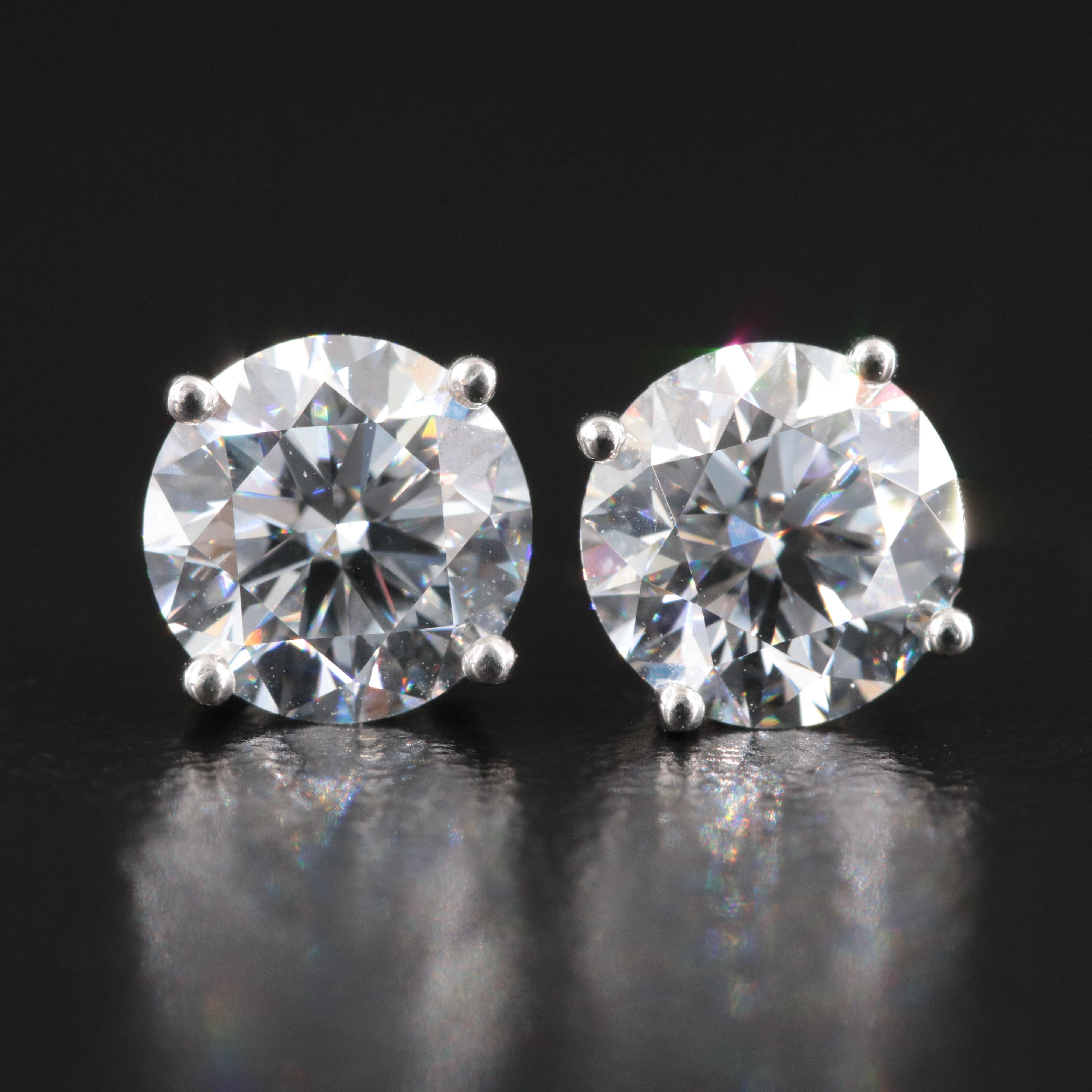 Platinum 2.20 CTW Lab Grown Diamond Stud Earrings with IGI Reports