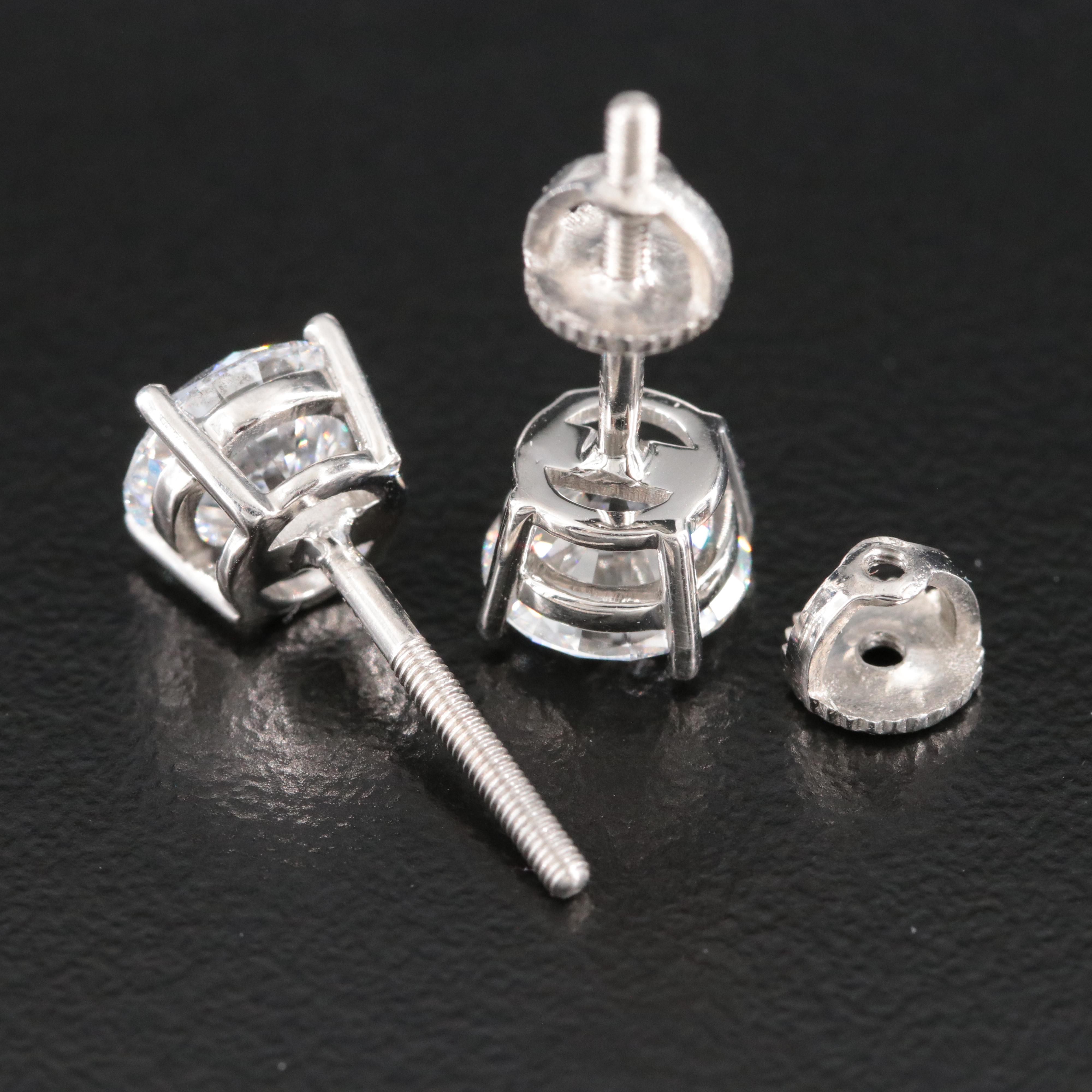 Platinum 2.20 CTW Lab Grown Diamond Stud Earrings with IGI Reports