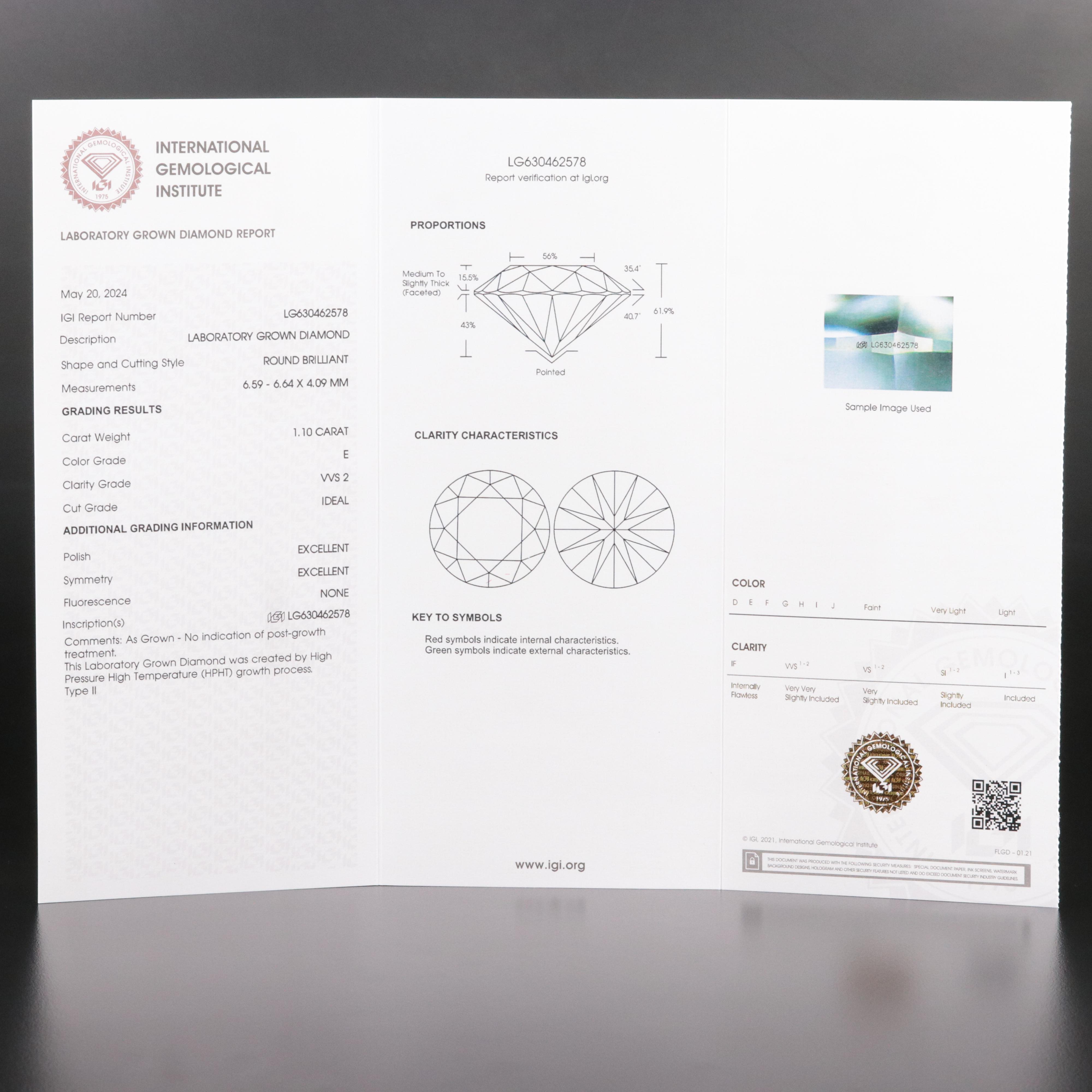 Platinum 2.20 CTW Lab Grown Diamond Stud Earrings with IGI Reports