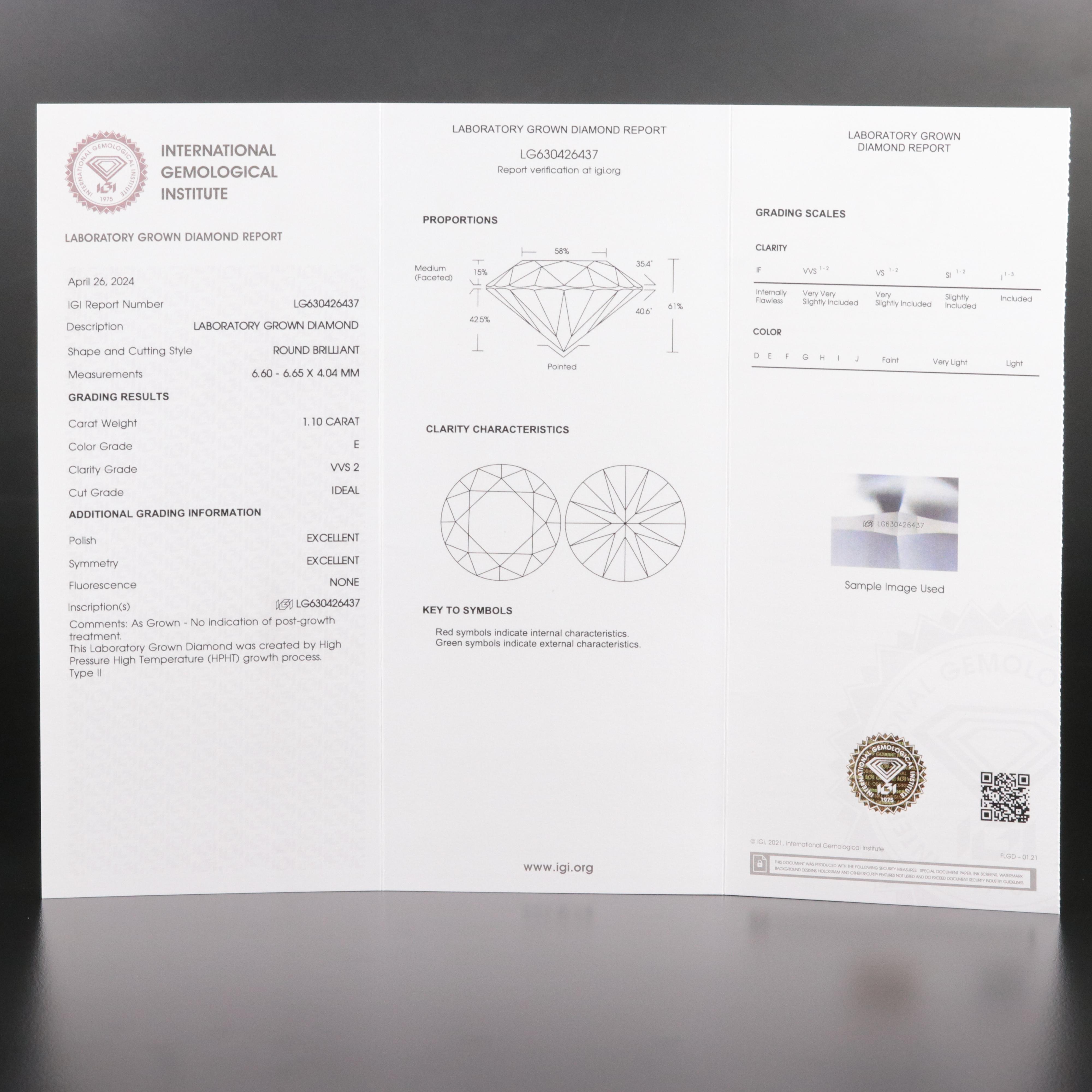 Platinum 2.20 CTW Lab Grown Diamond Stud Earrings with IGI Reports