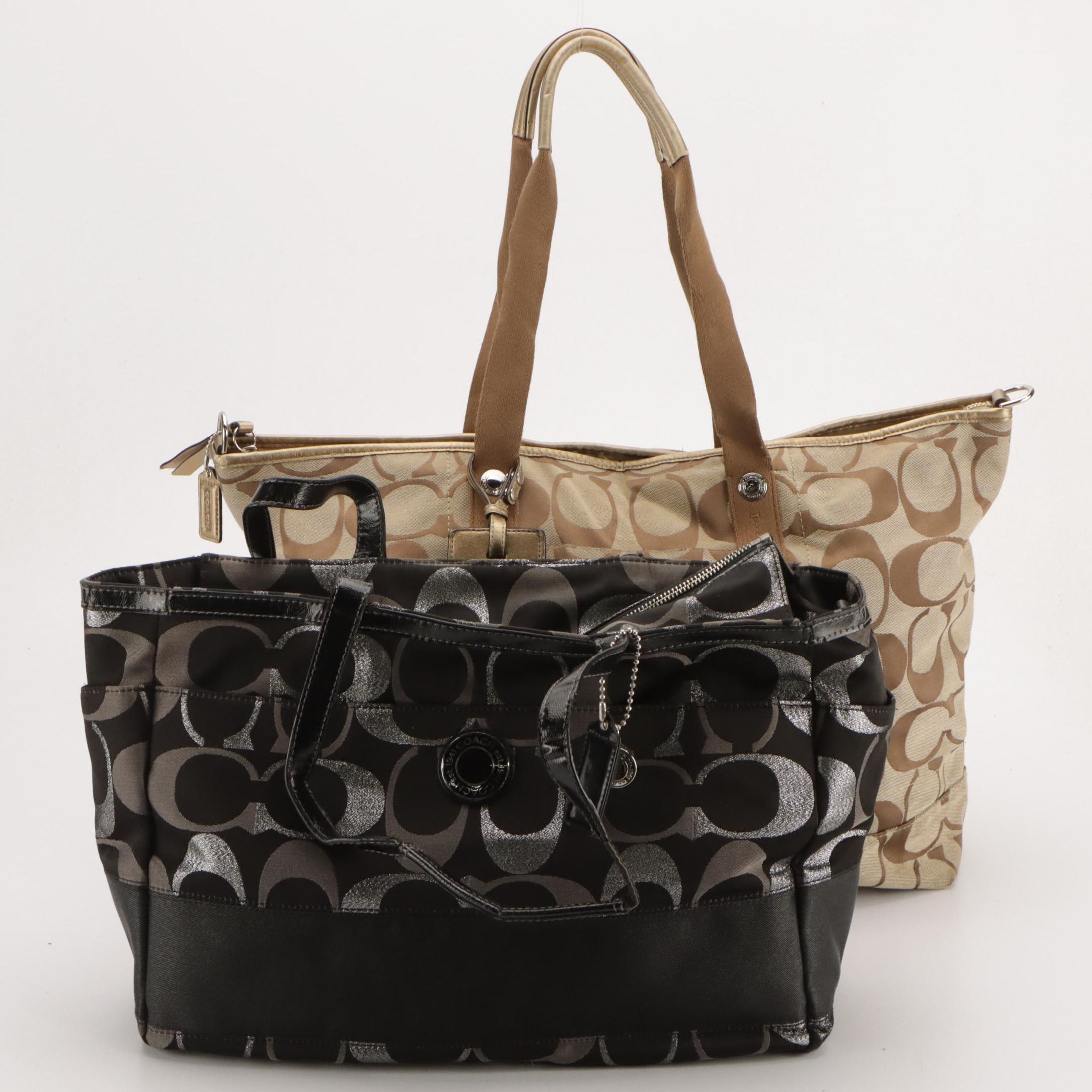 Coach Two-Way Travel Bag and Large Shoulder Bag in Signature Canvas