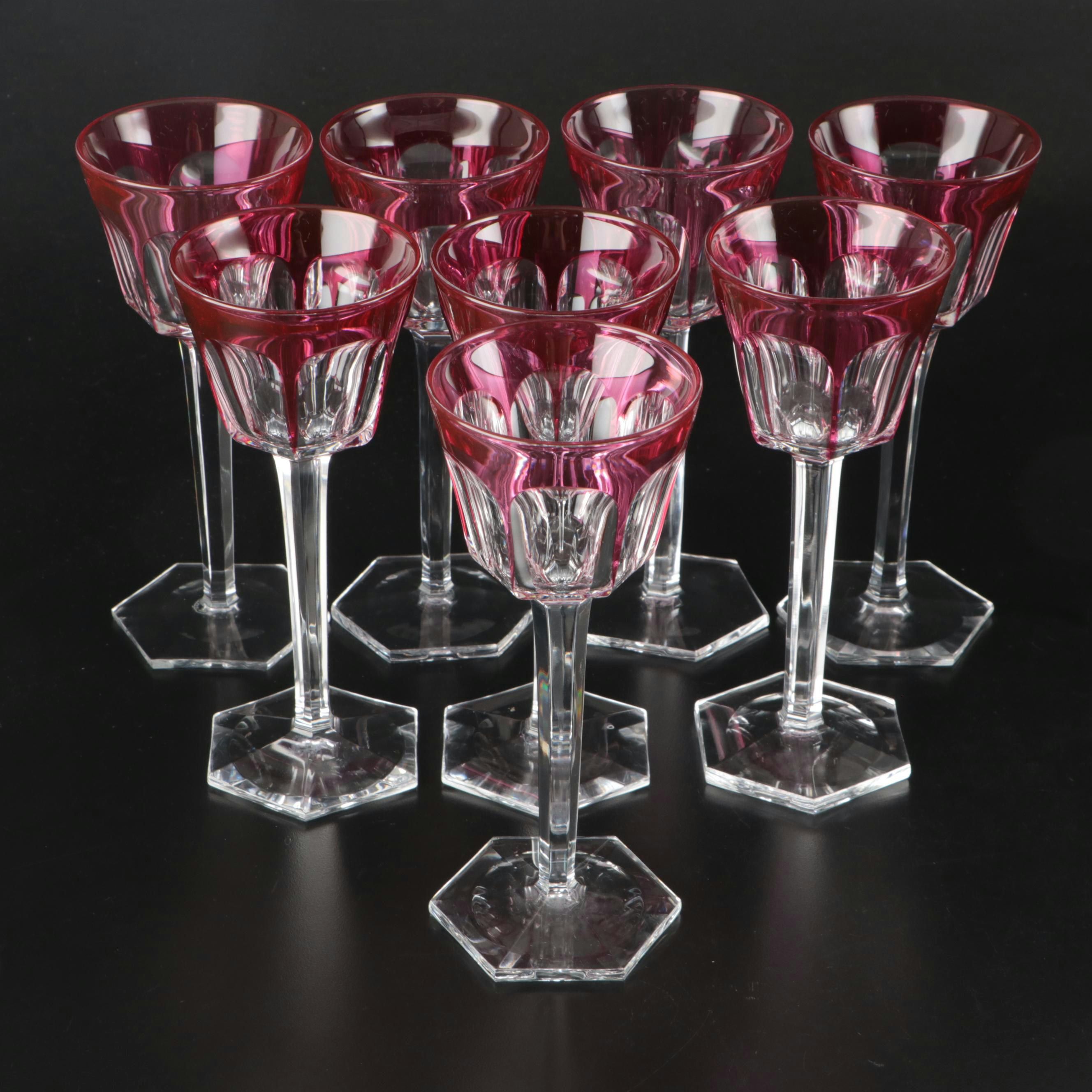Baccarat "Harcourt-Versailles (Rose)" Crystal Rhine Wine Glasses