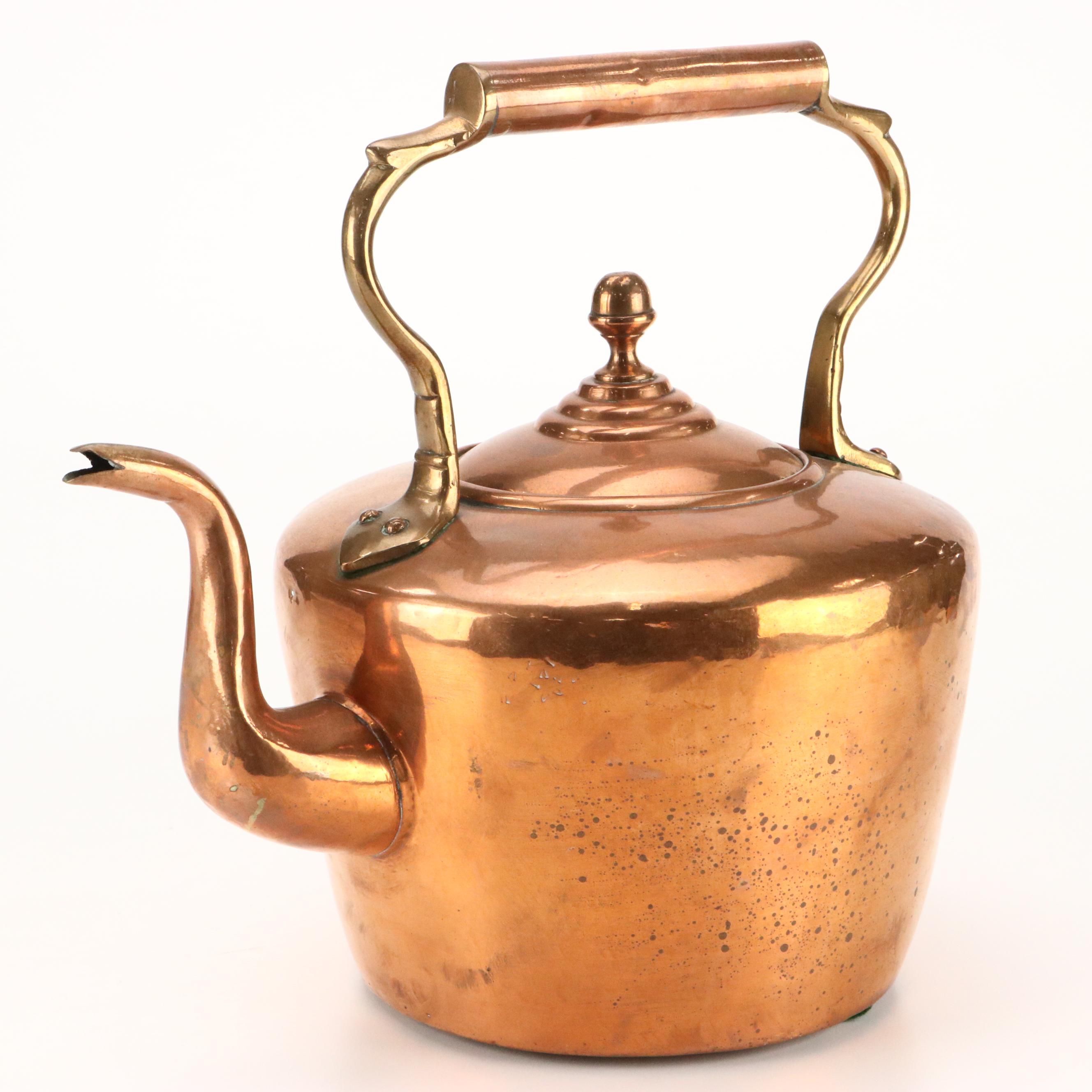 English Victorian Copper Kettle, 19th Century